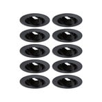Inbouwspot 92117 zwart Ø9 cm dimbaar 30° draaibaar set van 10 stuks GU10