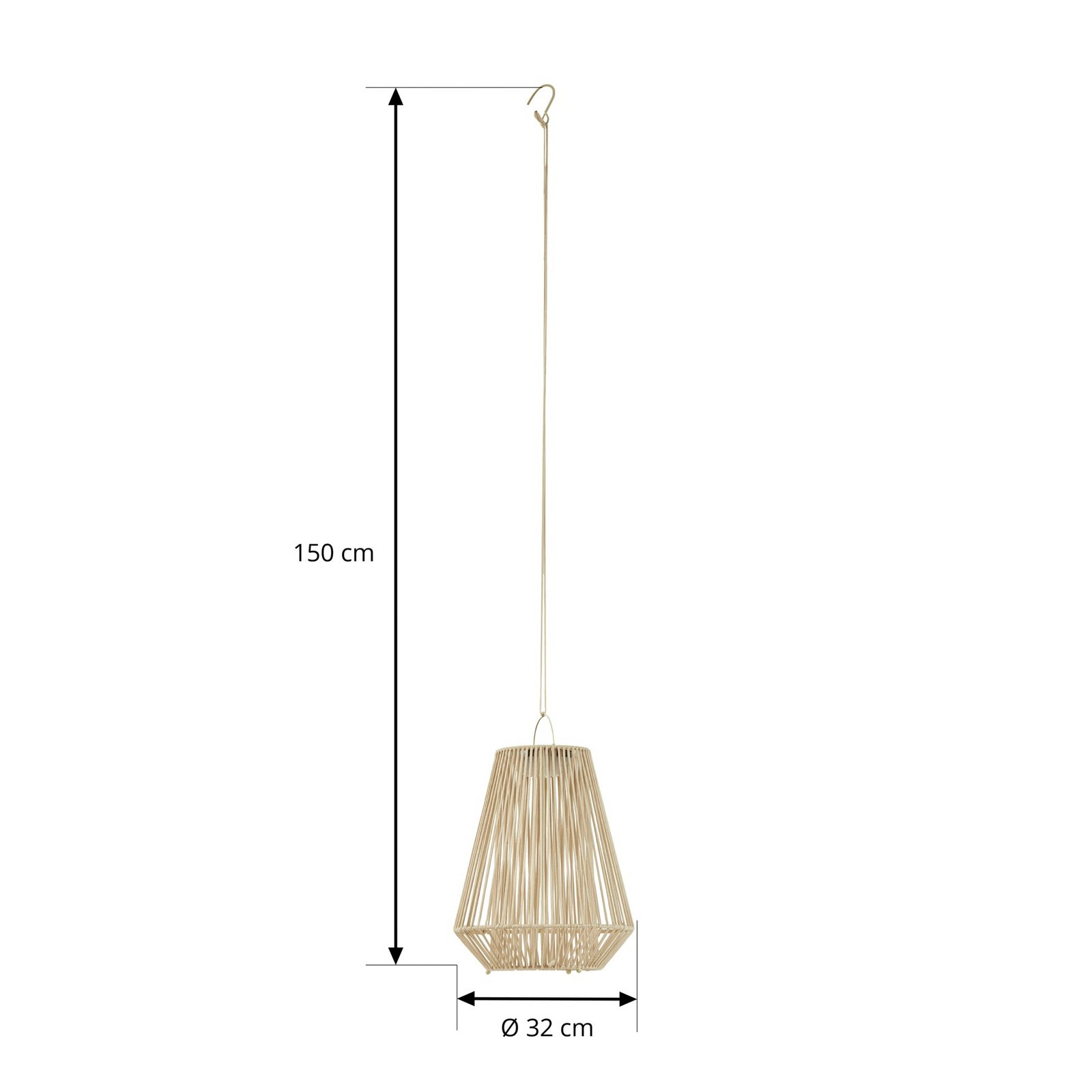 Lindby LED-Solarhängelampe Austas, beige, Ø 32 cm, USB, IP54 Lindby LED-Solarhängelampe Austas, beige, Ø 32 cm, USB, IP54