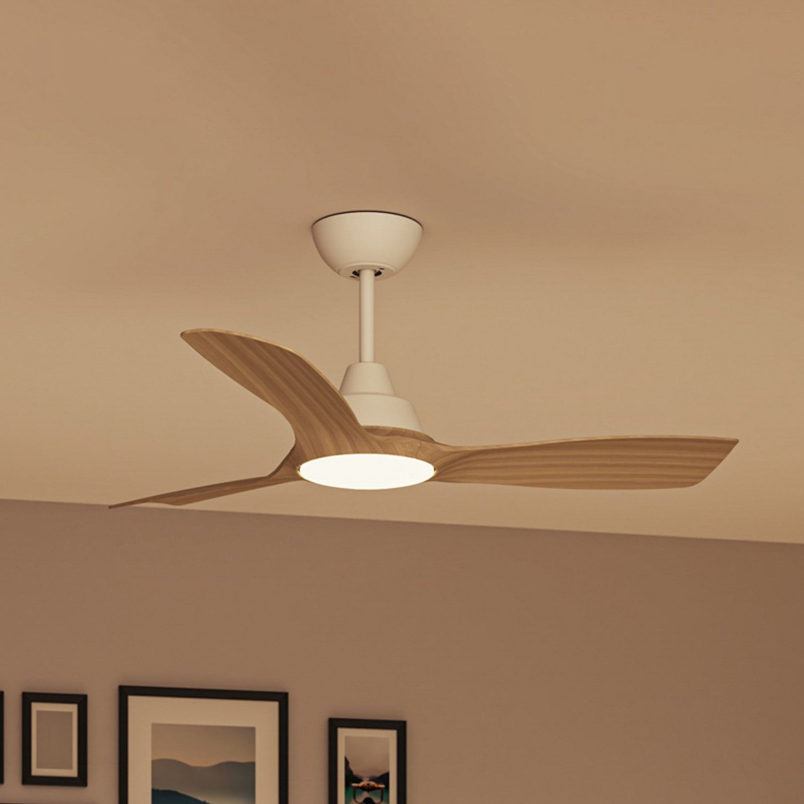 Ventilatore LED Philips Olas, Ø 106 cm, marrone/bianco, silenzioso