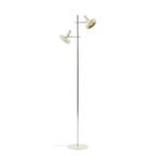 Dylan gulvlampe, høyde 150 cm, krom/beige, 2 lyskilder, 2 x E14 – Lindby