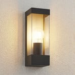 Lindby buitenwandlamp Tilian, hoogte 25 cm, antraciet, staal