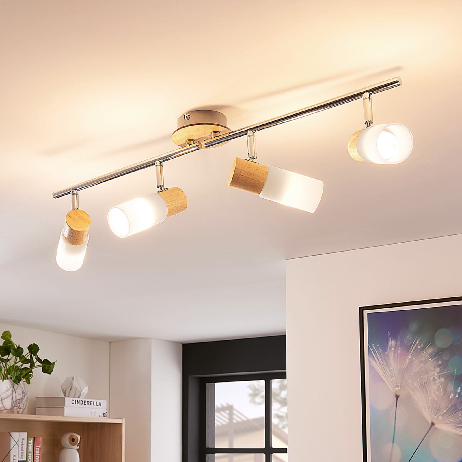 Christoph 4 Lampa Sufitowa Wood/White - Lindby