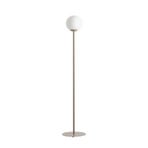 Vloerlamp Joel van metaal en glas, beige/wit