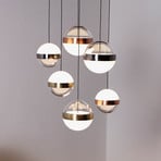 Ideal Lux LED pendant light Galaxy, 6-bulb, acrylic, metal