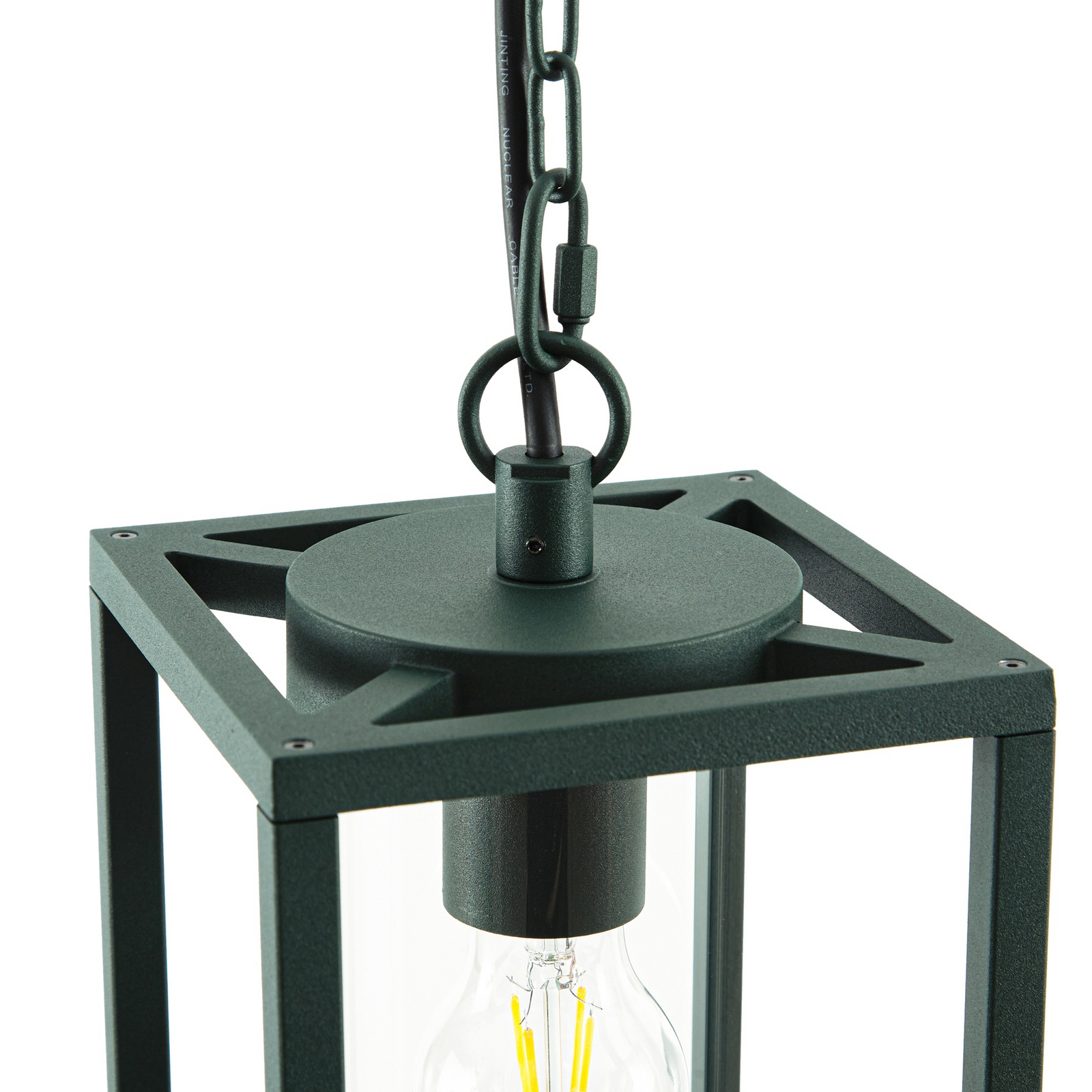 Lucande utendørs pendellampe Ferda, grønn, IP44, glass, E27
