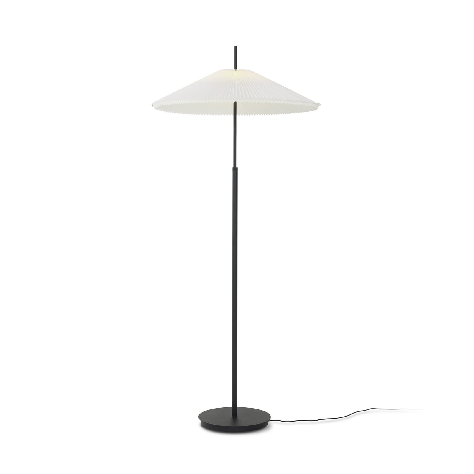 Nebra LED-Stehlampe, schwarz/weiß, 150cm, Textil - New Works
