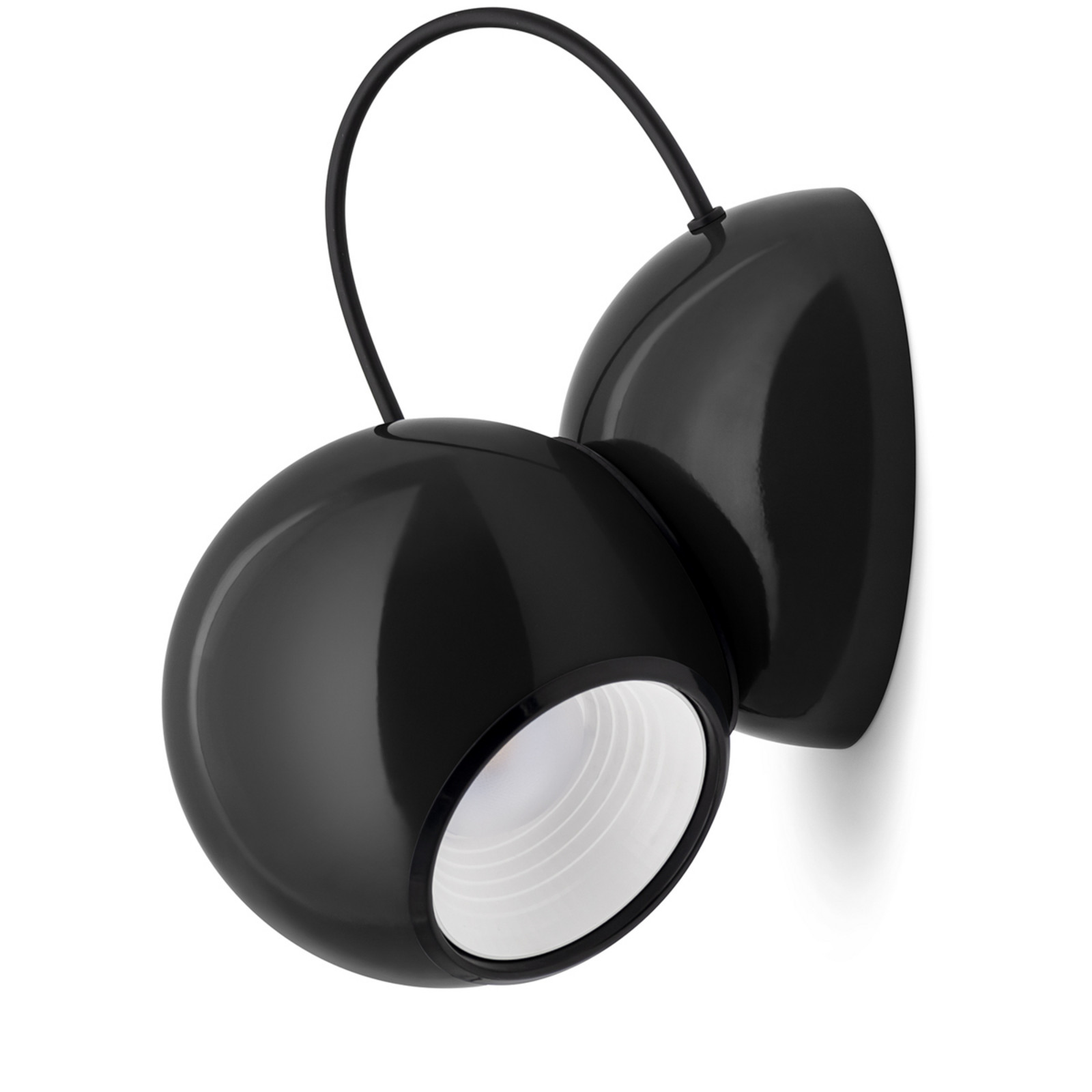 Aplică LED Stilnovo Gravitino rotativă de perete negru - Camera de zi / sufragerie - Design - negru lucios - Metal