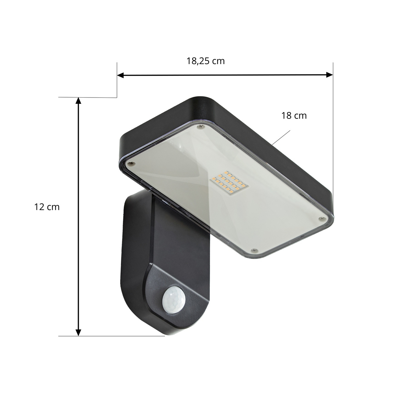 PRIOS LED wandlamp Tarlson, hoekig, antraciet, sensor PRIOS LED wandlamp Tarlson, hoekig, antraciet, sensor