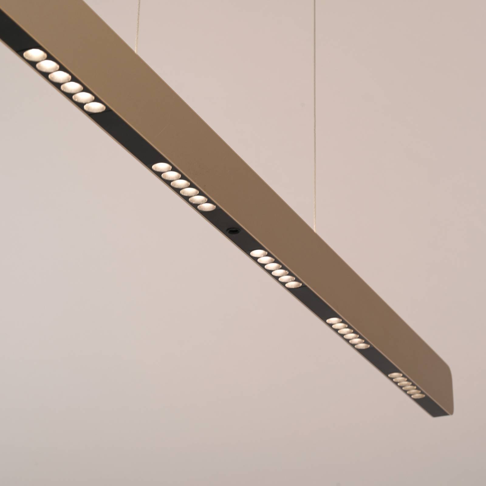 Paul Neuhaus żyrandol LED Q-Stretto, brązowa, 120 cm