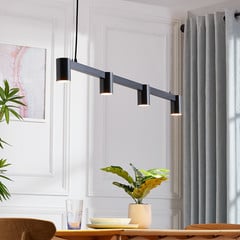 Lámpara colgante Arcchio Brinja, negro, 120 cm, 4 luces, GU10