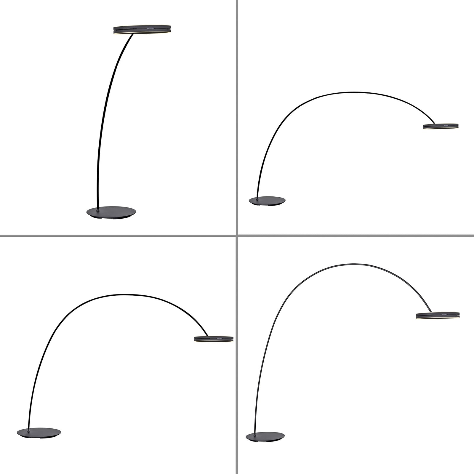 Loop-Bow LED-Stehlampe, schwarz, Ausladung 290cm, CCT - PURE Loop-Bow LED-Stehlampe, schwarz, Ausladung 290cm, CCT - PURE
