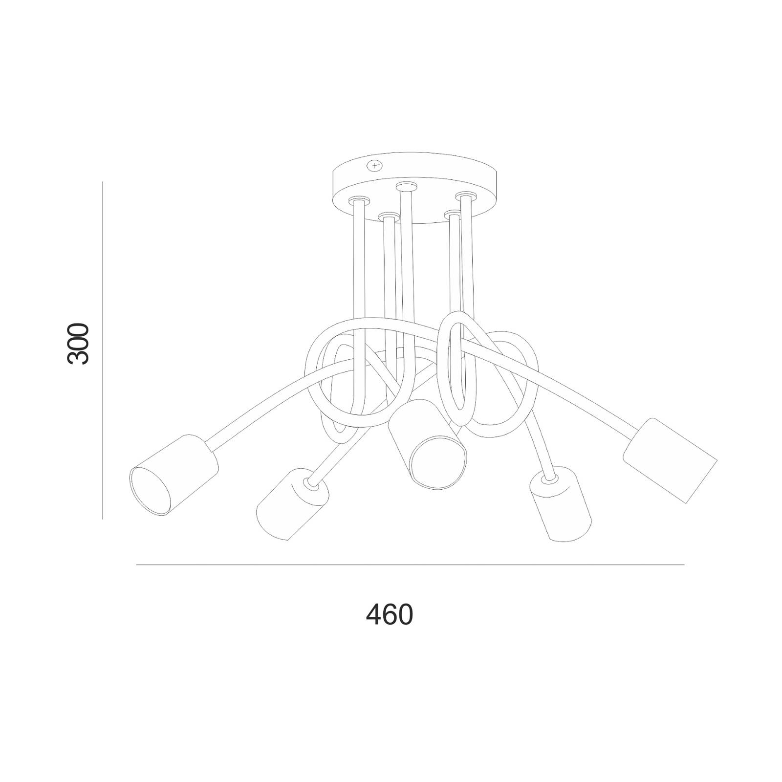 Lampa sufitowa Joiy przeplatana, 5-pkt., biała