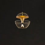 Pendant light Telmander 11410, gold-coloured, metal, Ø 30 cm