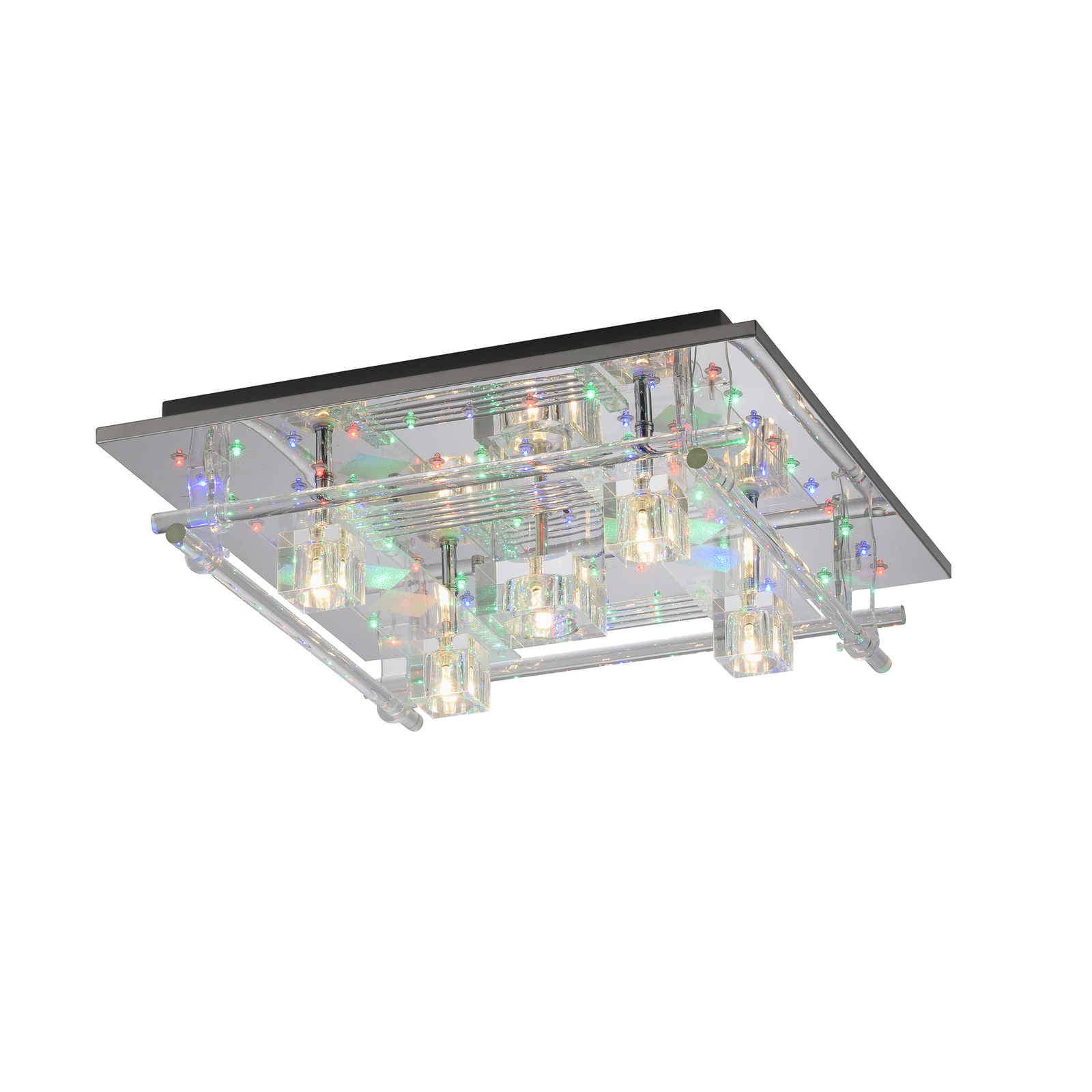 LED-Deckenleuchte Kemal 2.0, chrom mit RGB