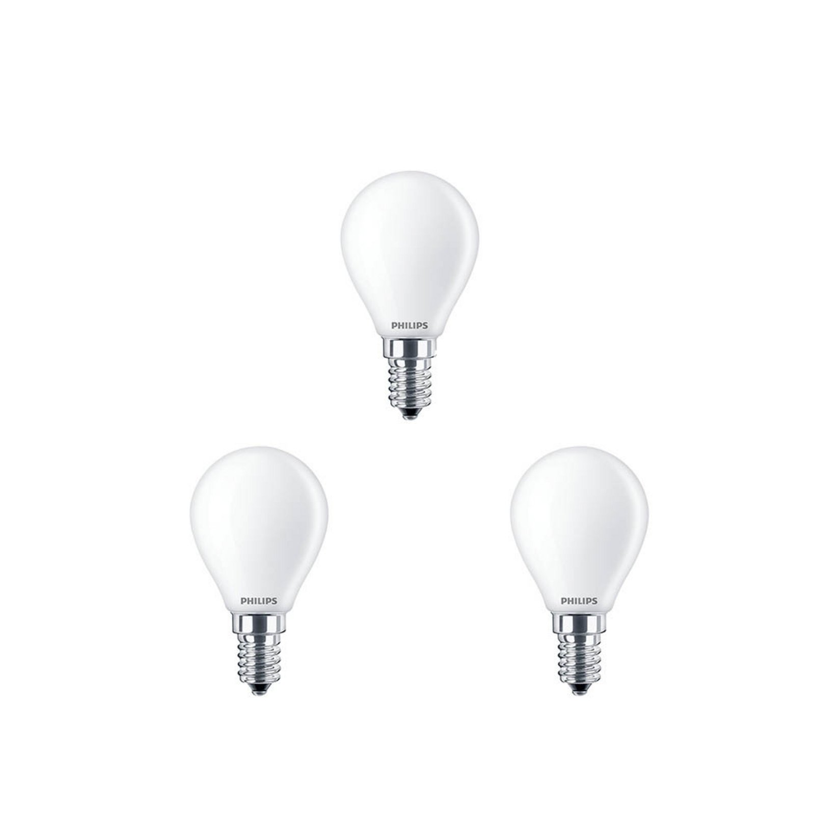 3-pack Bec LED 4,3W Sticlă Coroană (470lm) E14 - Philips