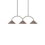 CURVE Hängelampe, Länge 95 cm, braun, 3-flg. - Globen Lighting