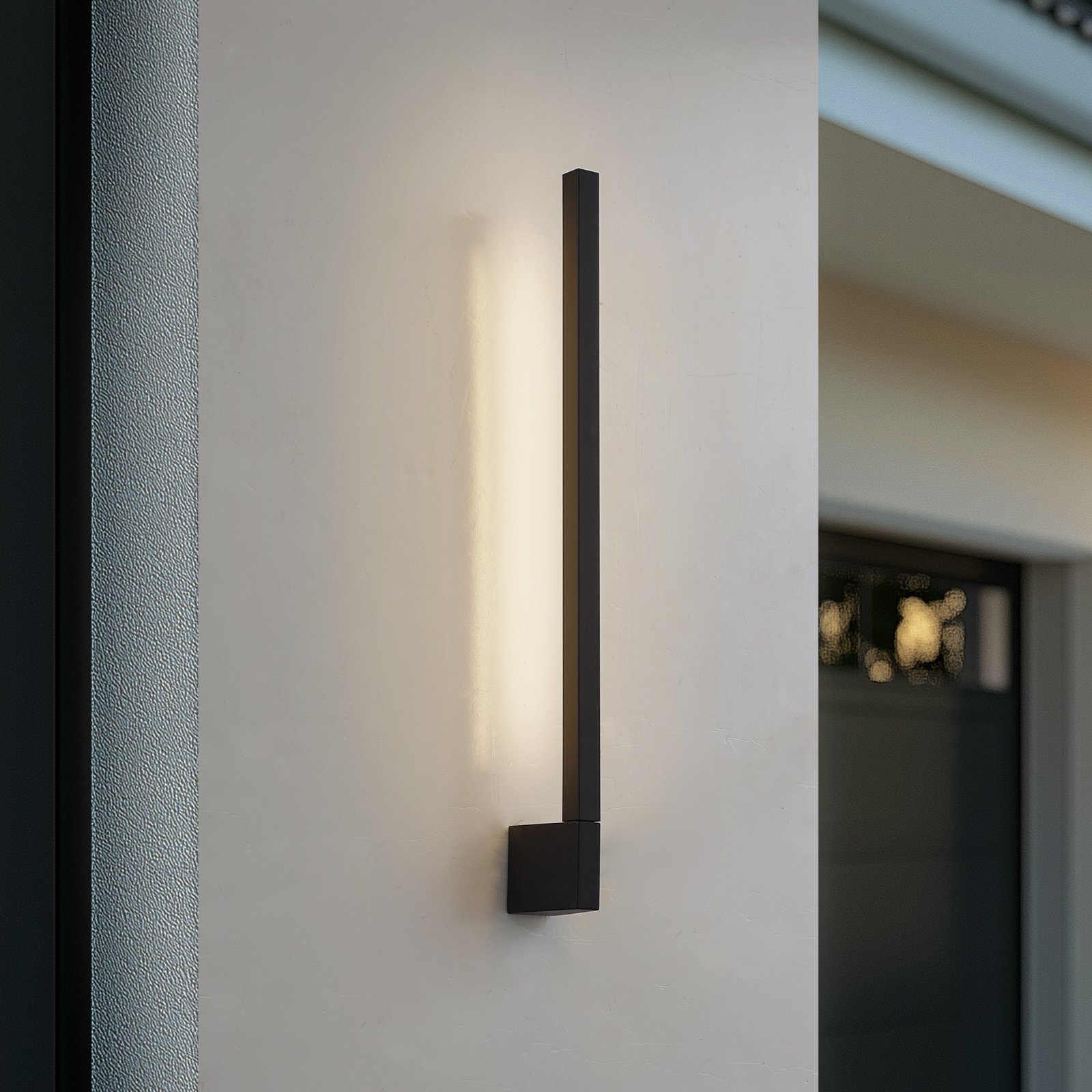 Neano Kinkiet zewnętrzny LED wysokość 60 cm czarny IP54 metal - Lindby