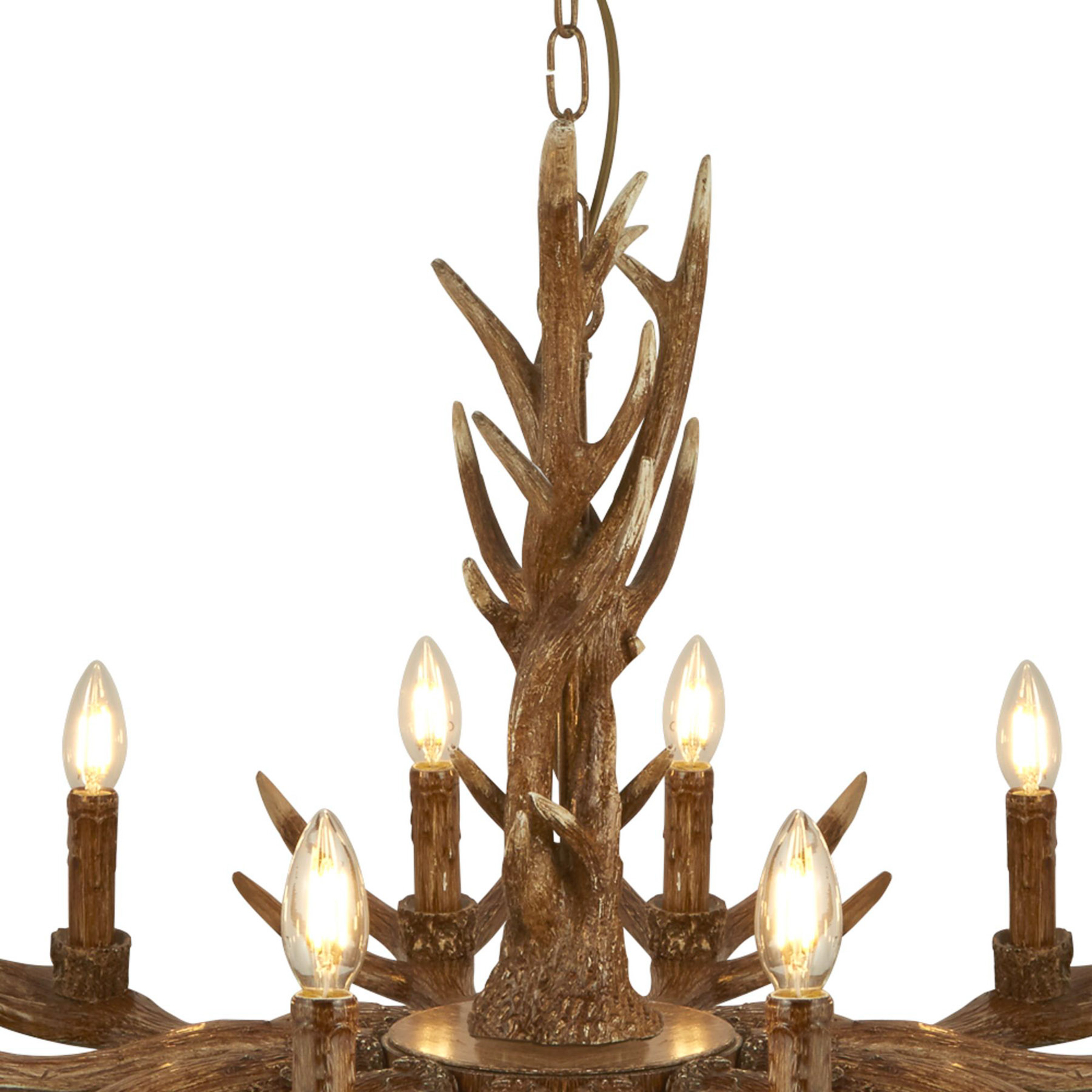 Kroonluchter Stag in geweivorm, 12-lamps