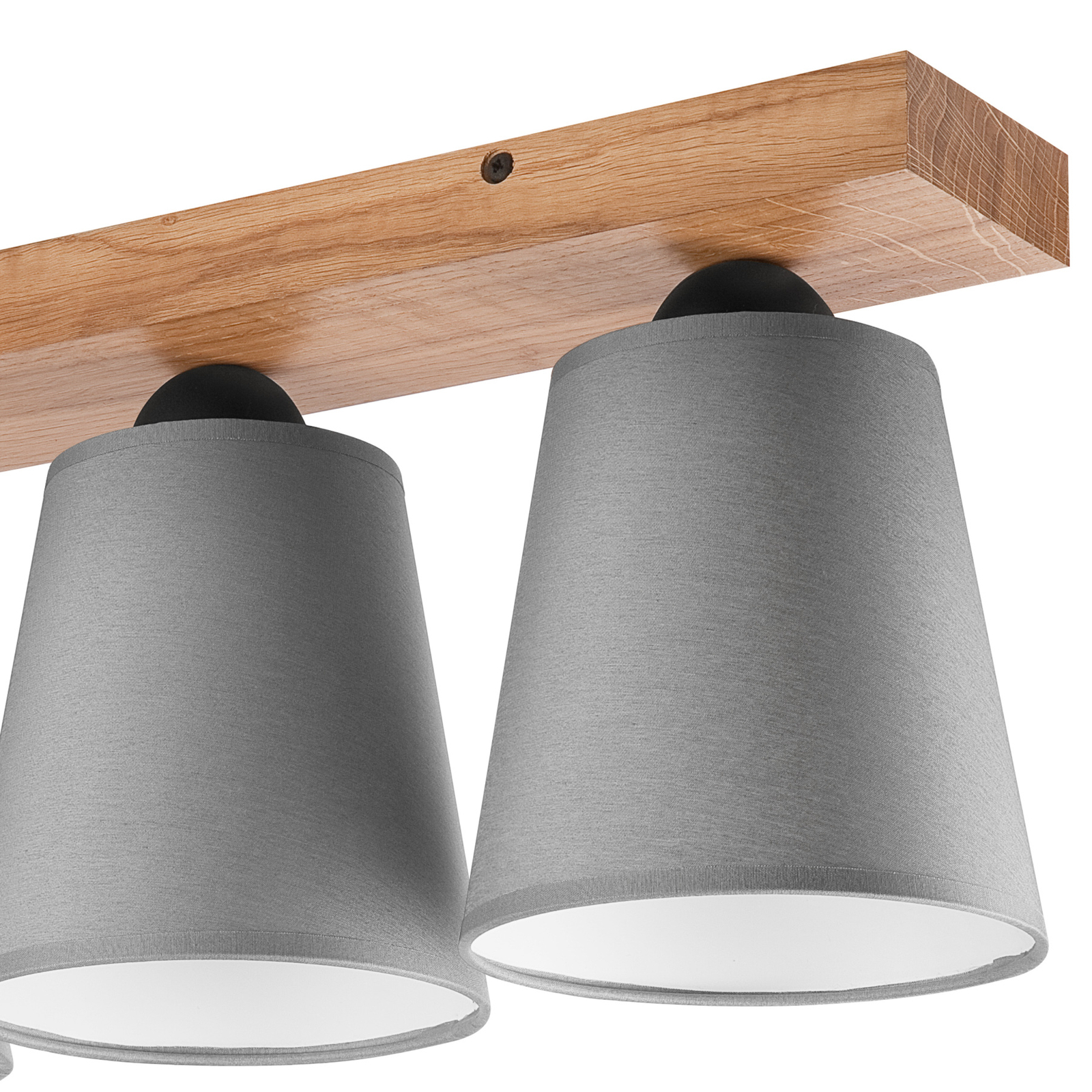 Envostar Risco ceiling lamp 3-bulb fabric shade grey