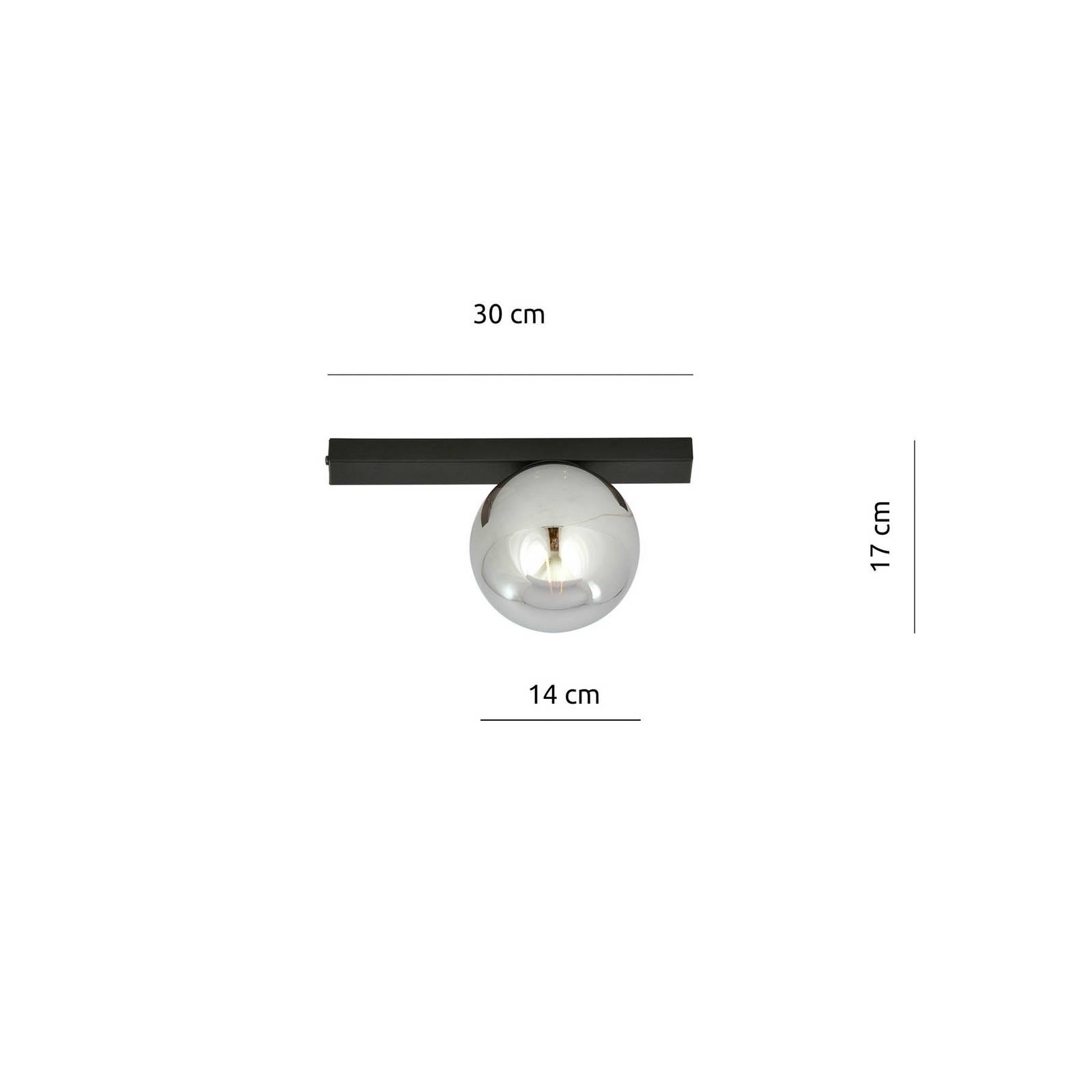 Lampa sufitowa Fit, czarna/grafitowa, 1-punktowa