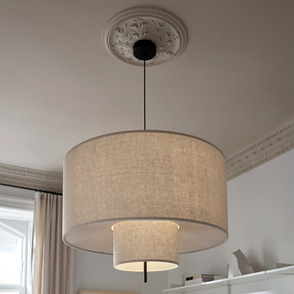 New Works Margin Taklampa Beige Canvas Ø90, beige från New Works
