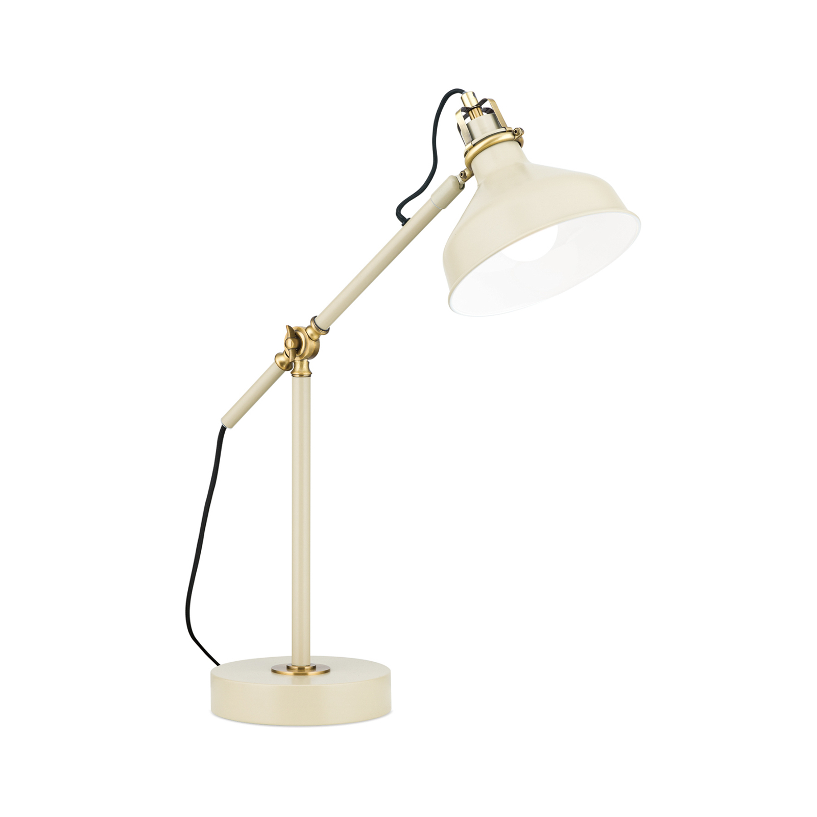 Stolná lampa Schiller, khaki, kov, výška 59 cm, nastaviteľná