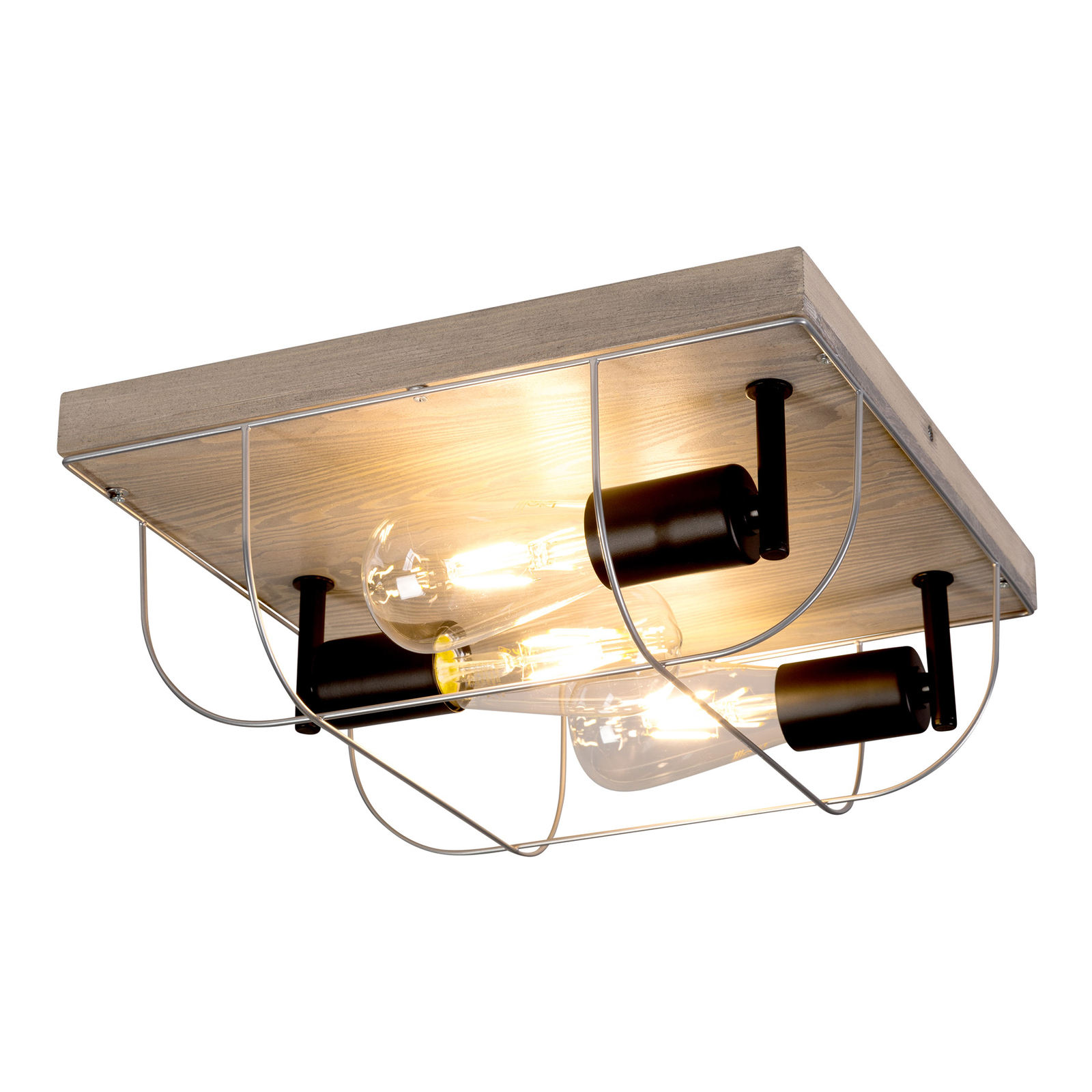 Envostar Neptuna plafondlamp, vierkant, 3-lamps