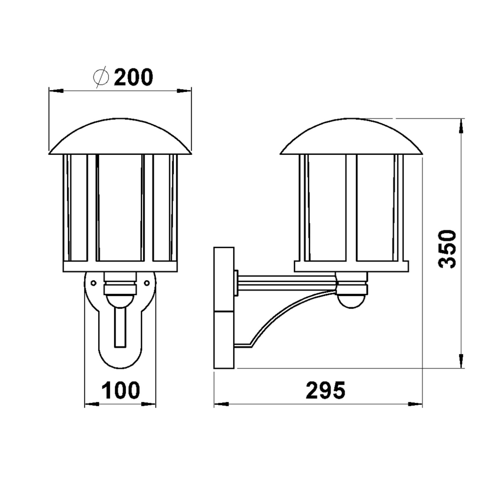 Buitenwandlamp GENEFE, met sensor