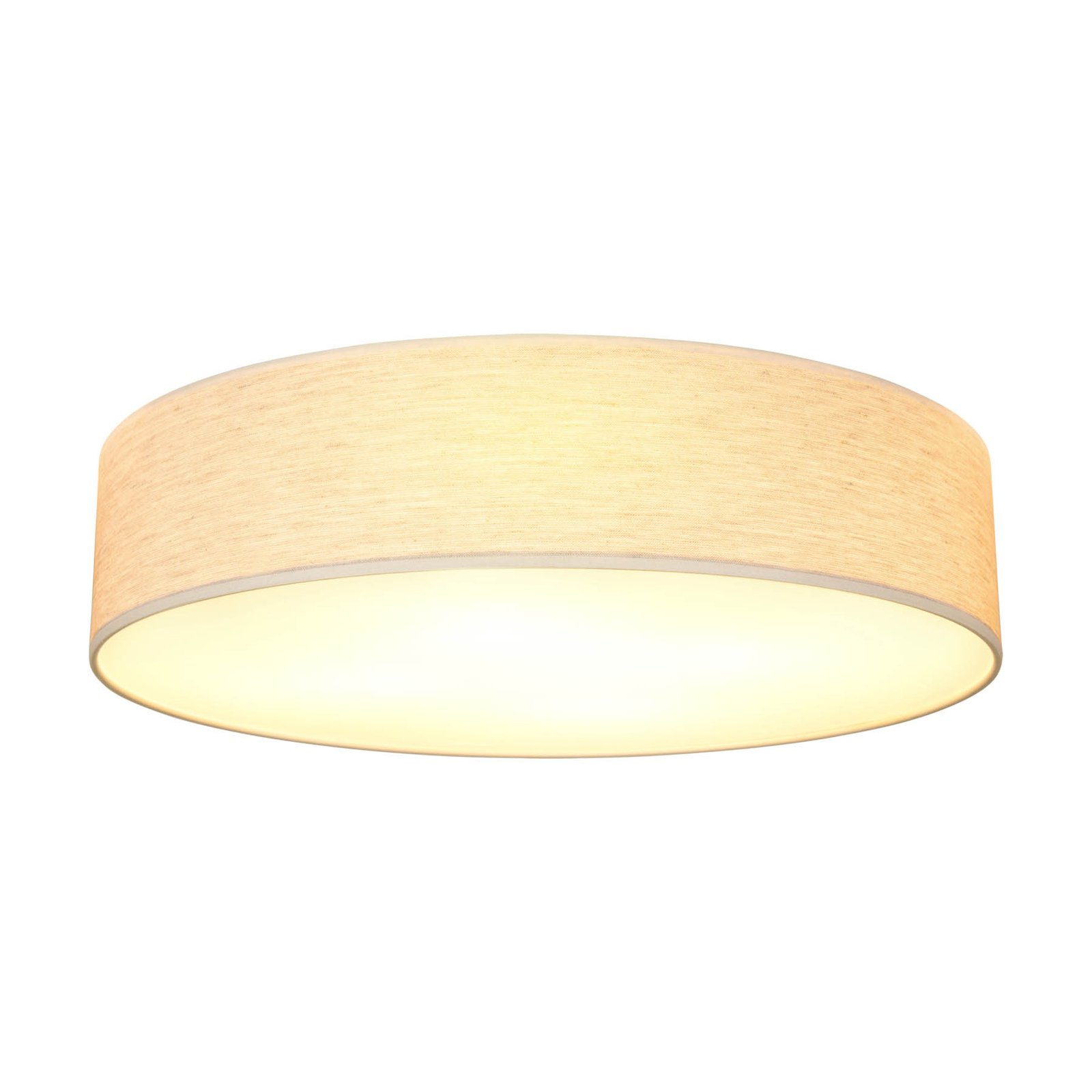 Canvas ceiling light, beige, round
