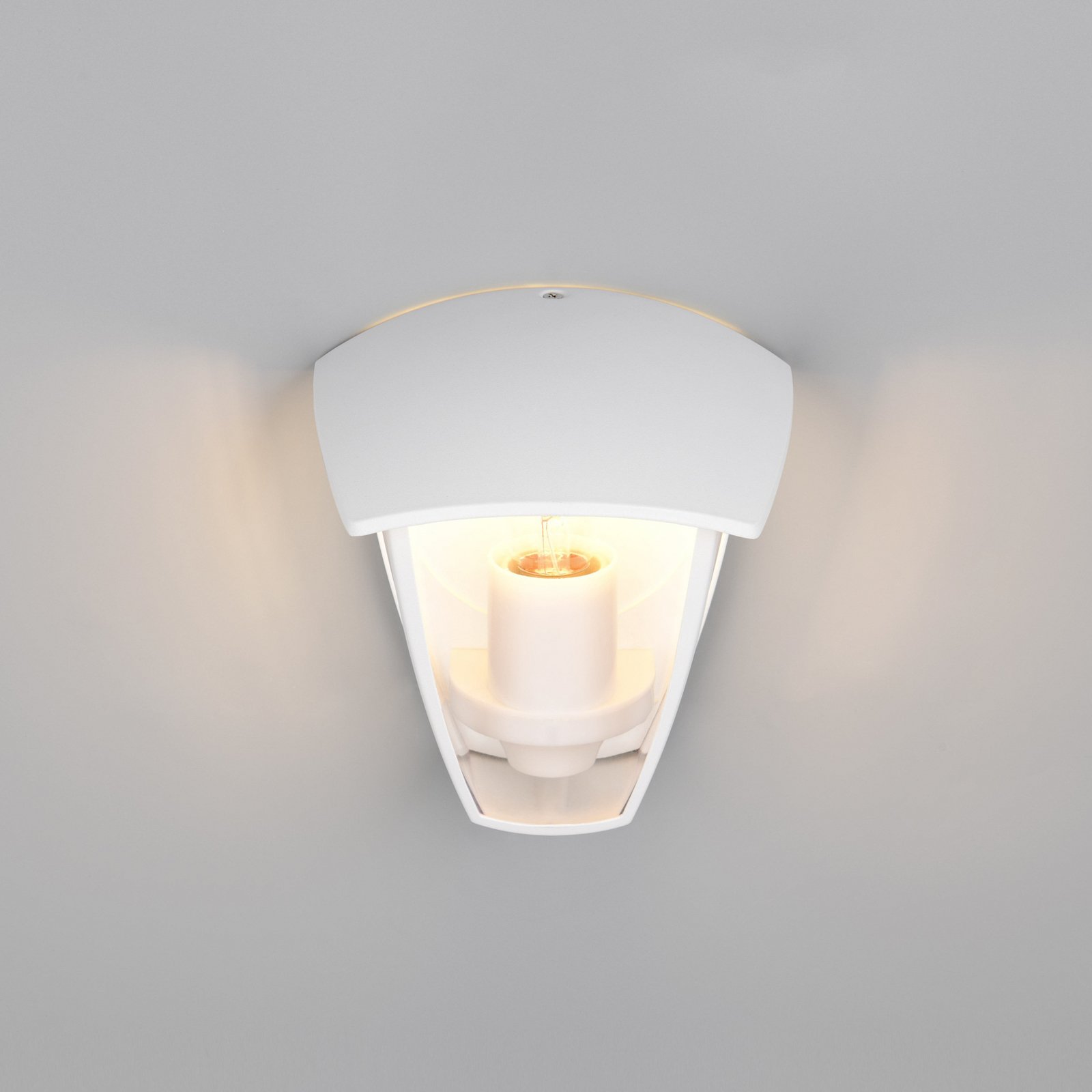 Candeeiro de parede exterior VENTA, branca, adjacente, altura 20 cm, IP44 Candeeiro de parede exterior VENTA, branca, adjacente, altura 20 cm, IP44