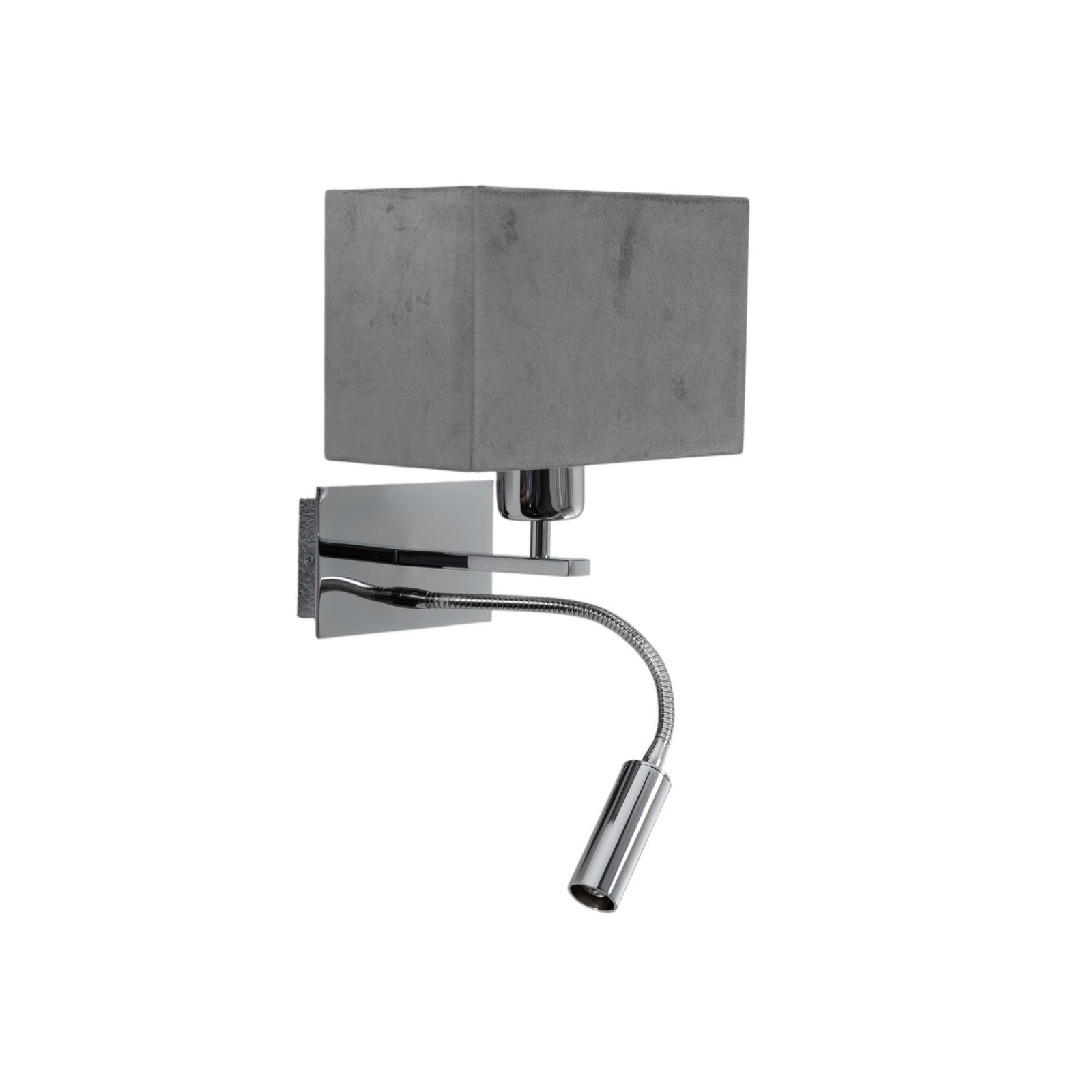 Zidna lampa Harry, kvadratna, krom/krom/tamnosiva