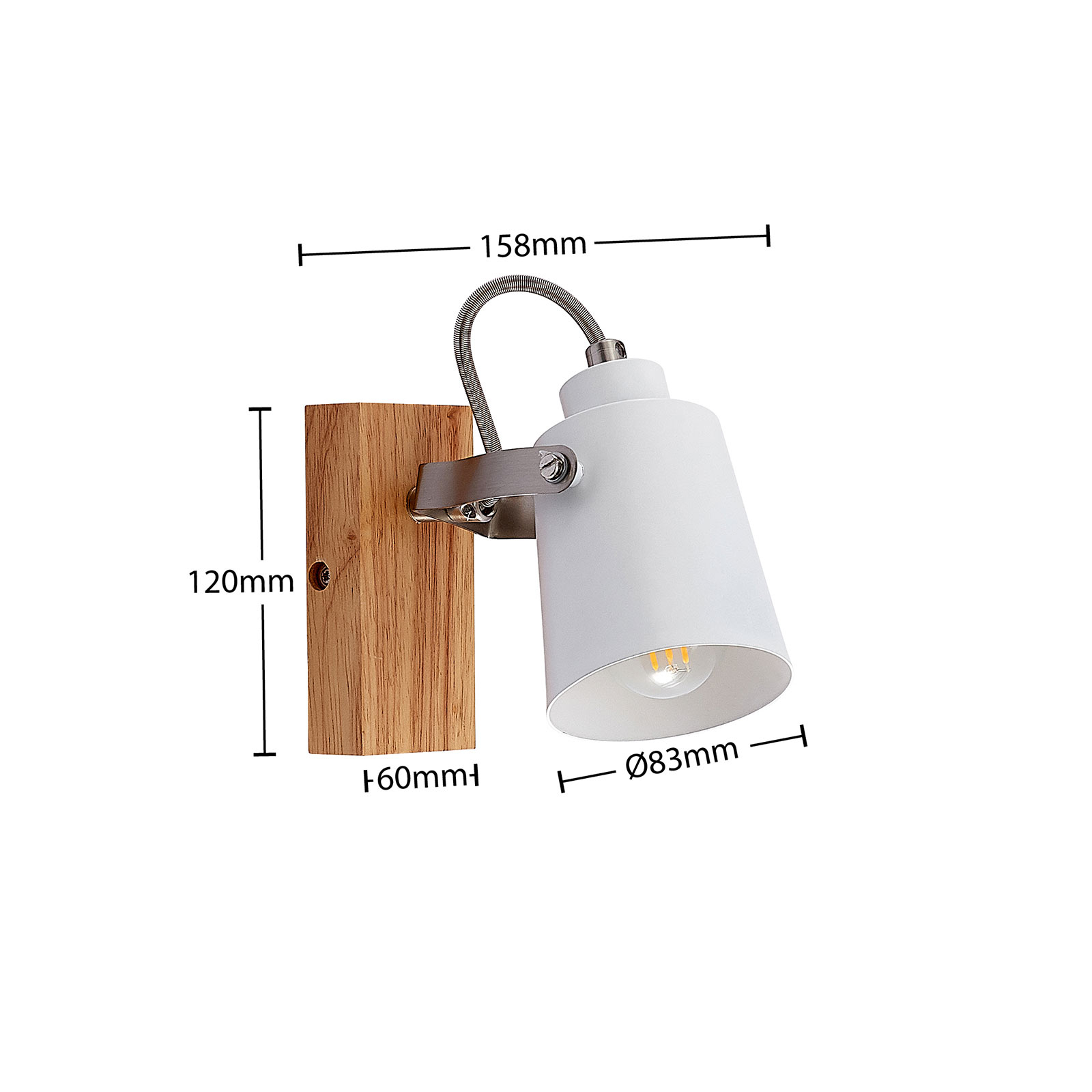 Blana Wall Lamp White/Wood - Lindby