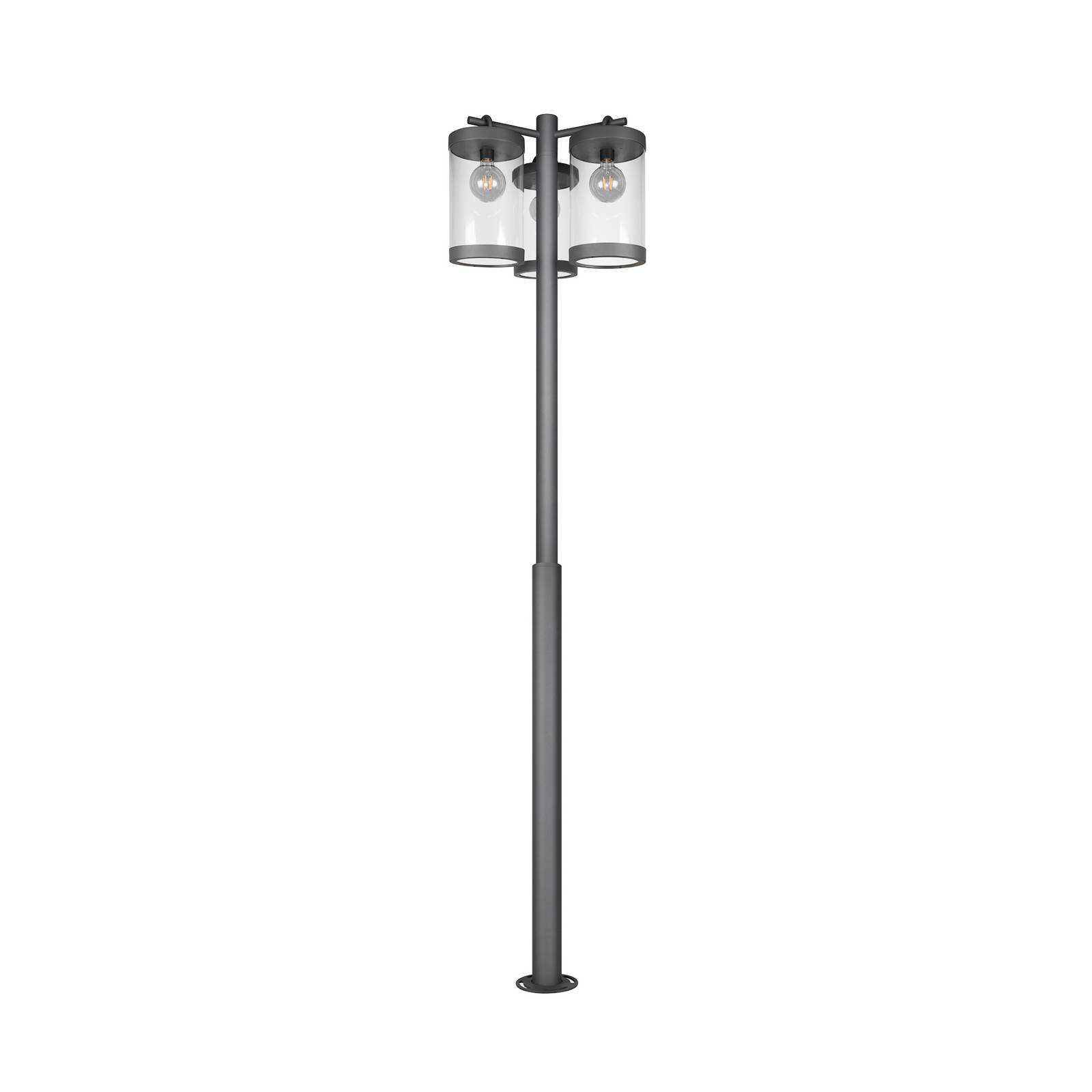 Außenleuchte Sambesi, H 240 cm, anthrazit, Dämmerungssensor