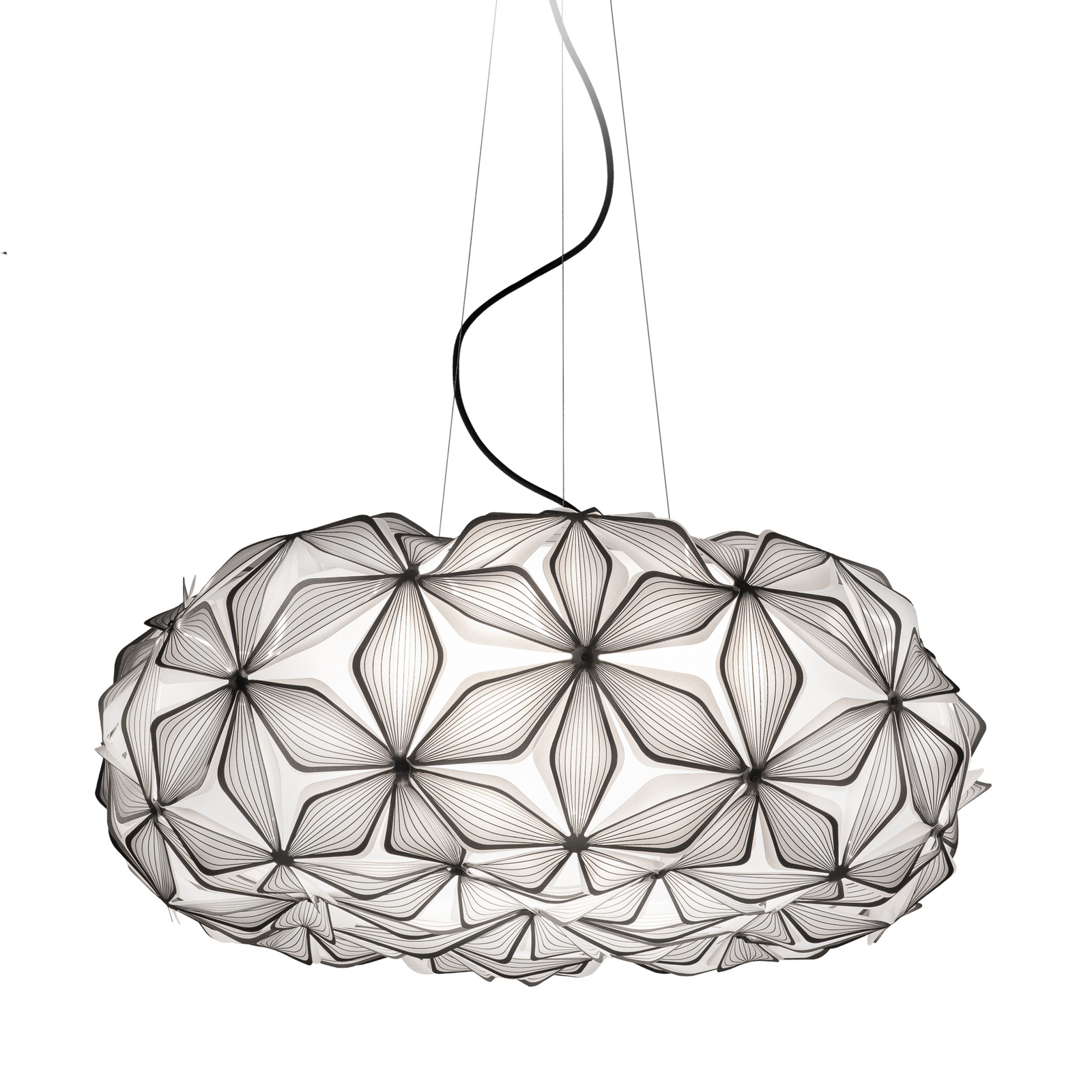 Lámpara colgante C'EST LA VIE, negro/cable negro, Ø 70 cm