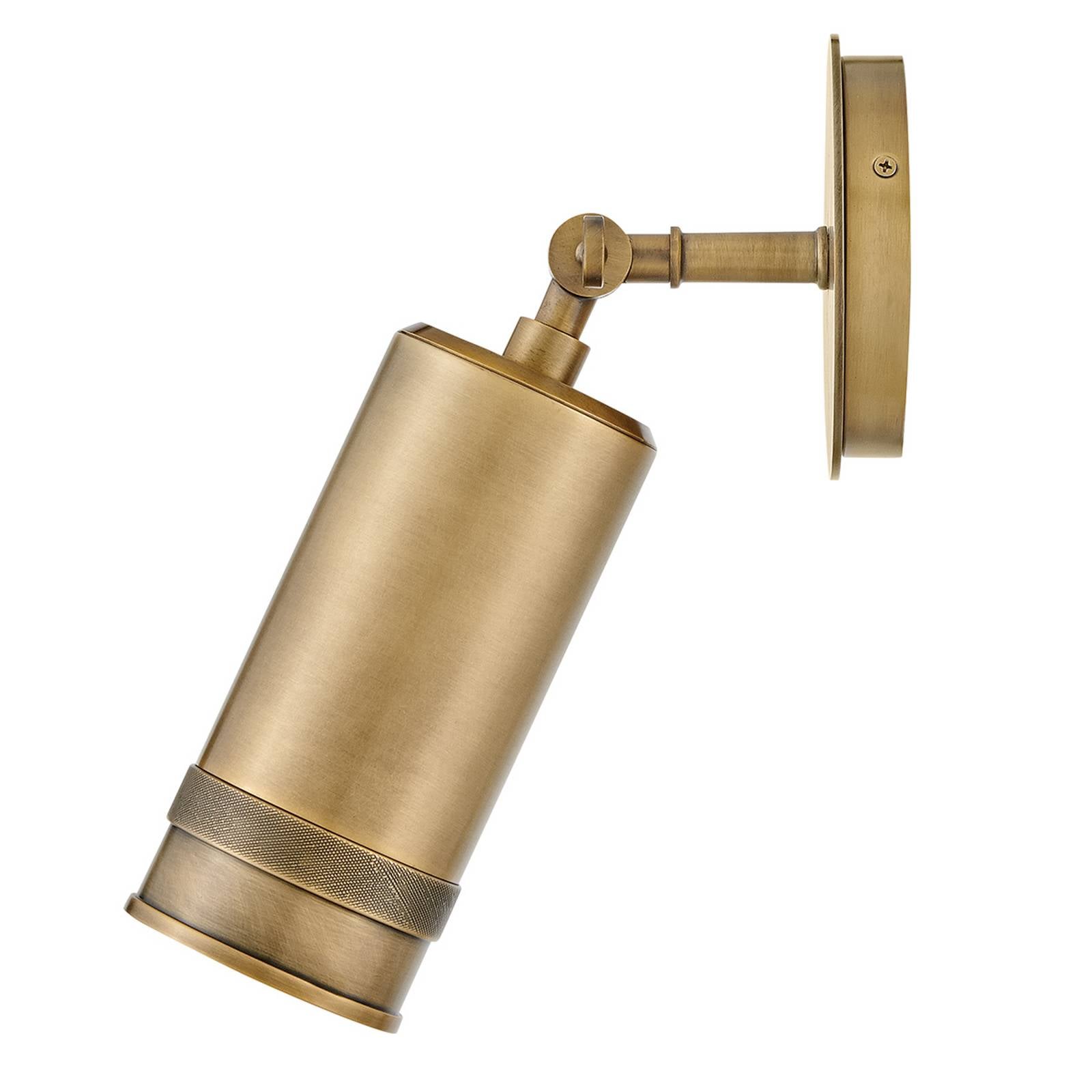 HINKLEY Buitenwandlamp Pratt, oud messing, Ø 14 cm, IP44, GU10-LED