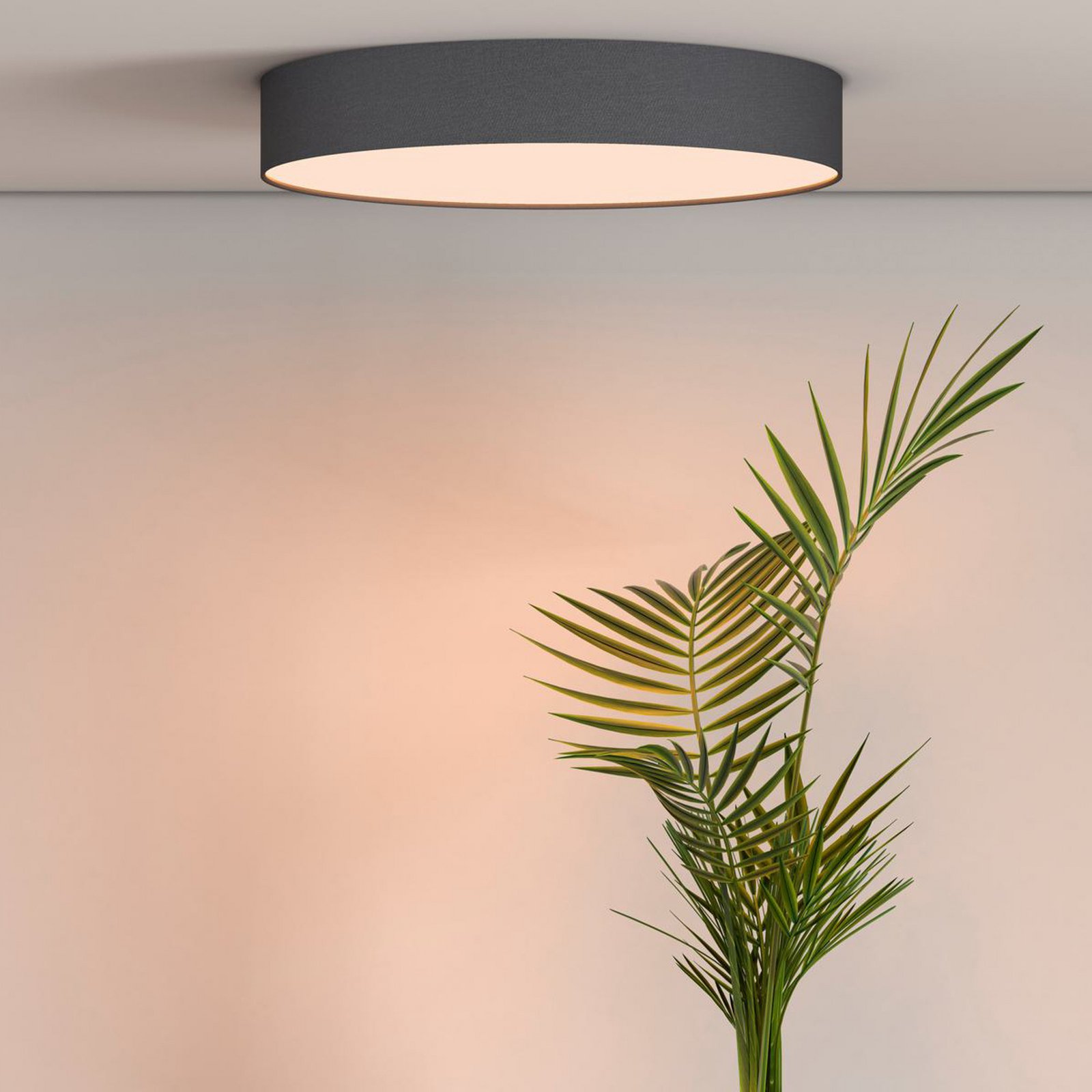 Calex Smart LED-loftlampe Fabric, Ø 40 cm, RGBW, dæmpbar