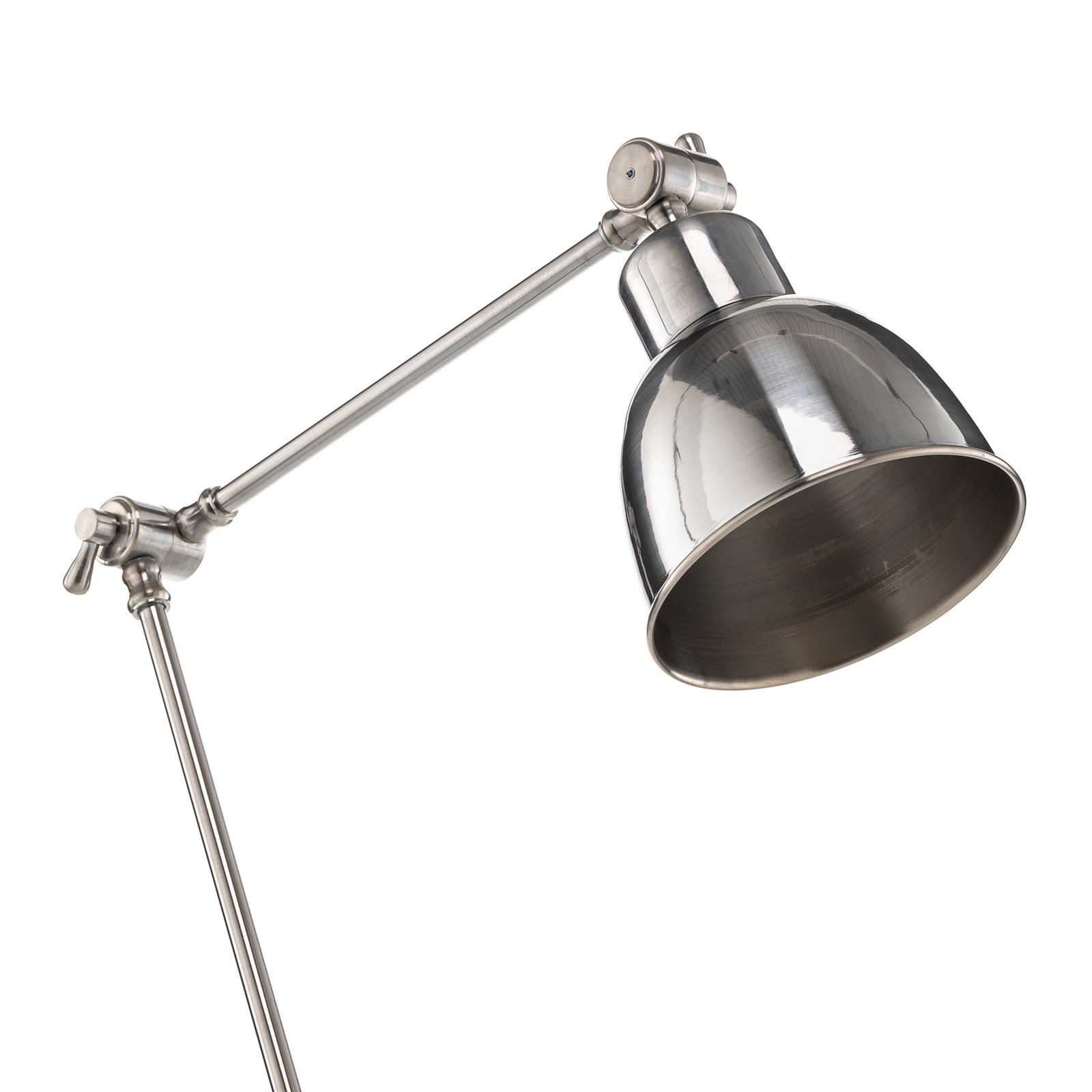 Stolná lampa Emoti, chrómová farba, výška 45 cm, nastaviteľná