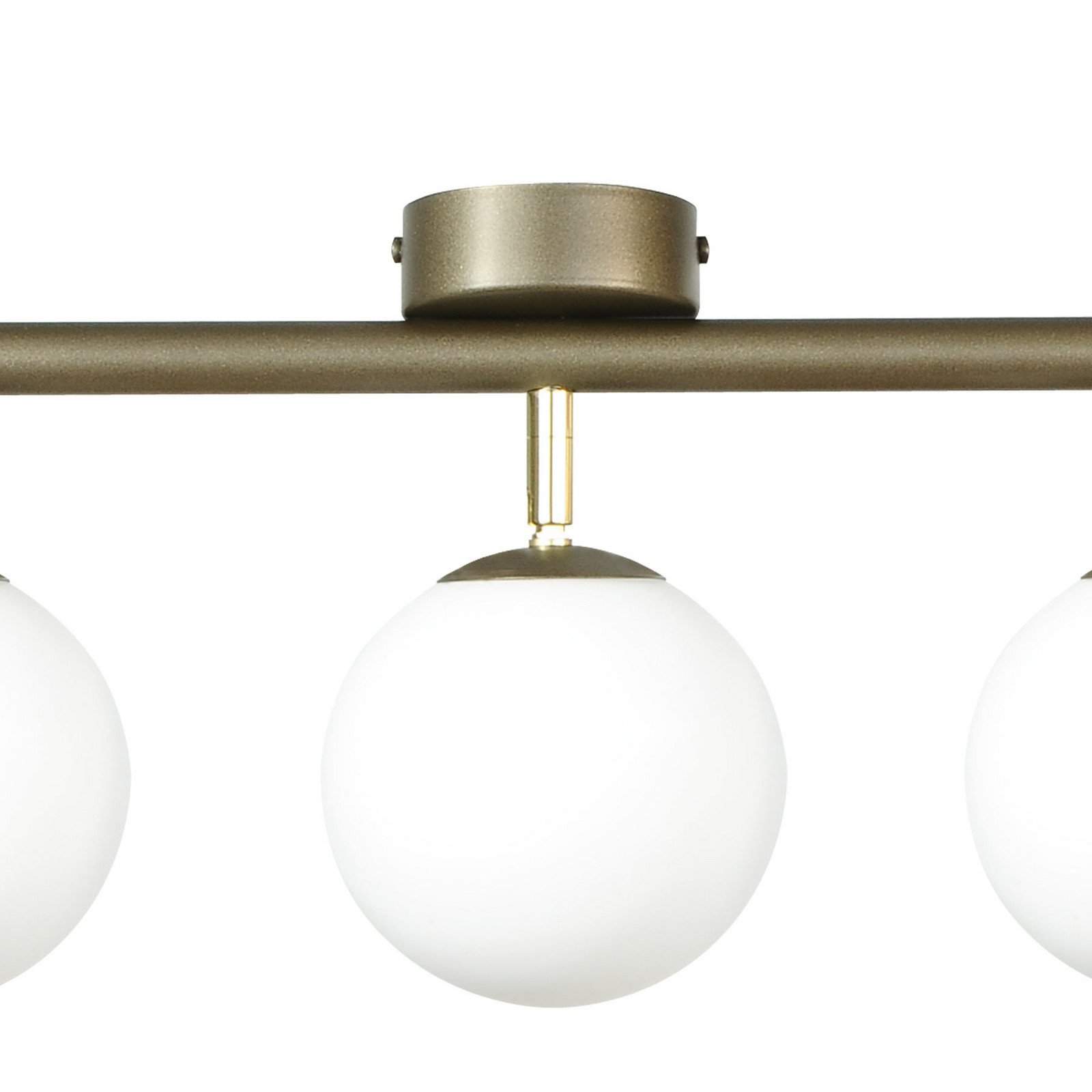 Domiluce Plafonieră Drum cafea sticlă lungime 80 cm 5 becuri G9 - Camera de zi / sufragerie - cafea alb - Metal