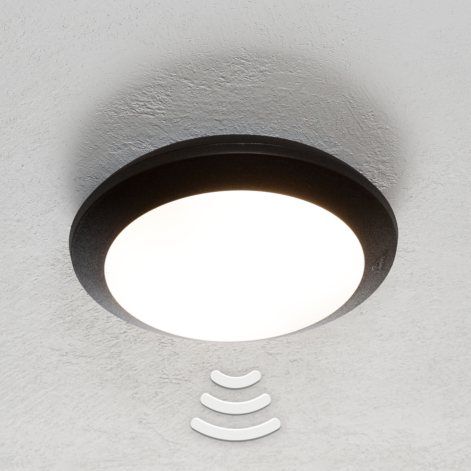 Sensor wall lamp Umberta 2 x E27 in black