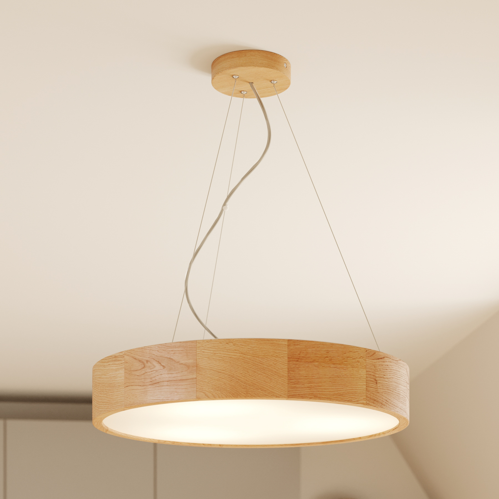 Suspension Kerio, Ø 47 cm, chêne