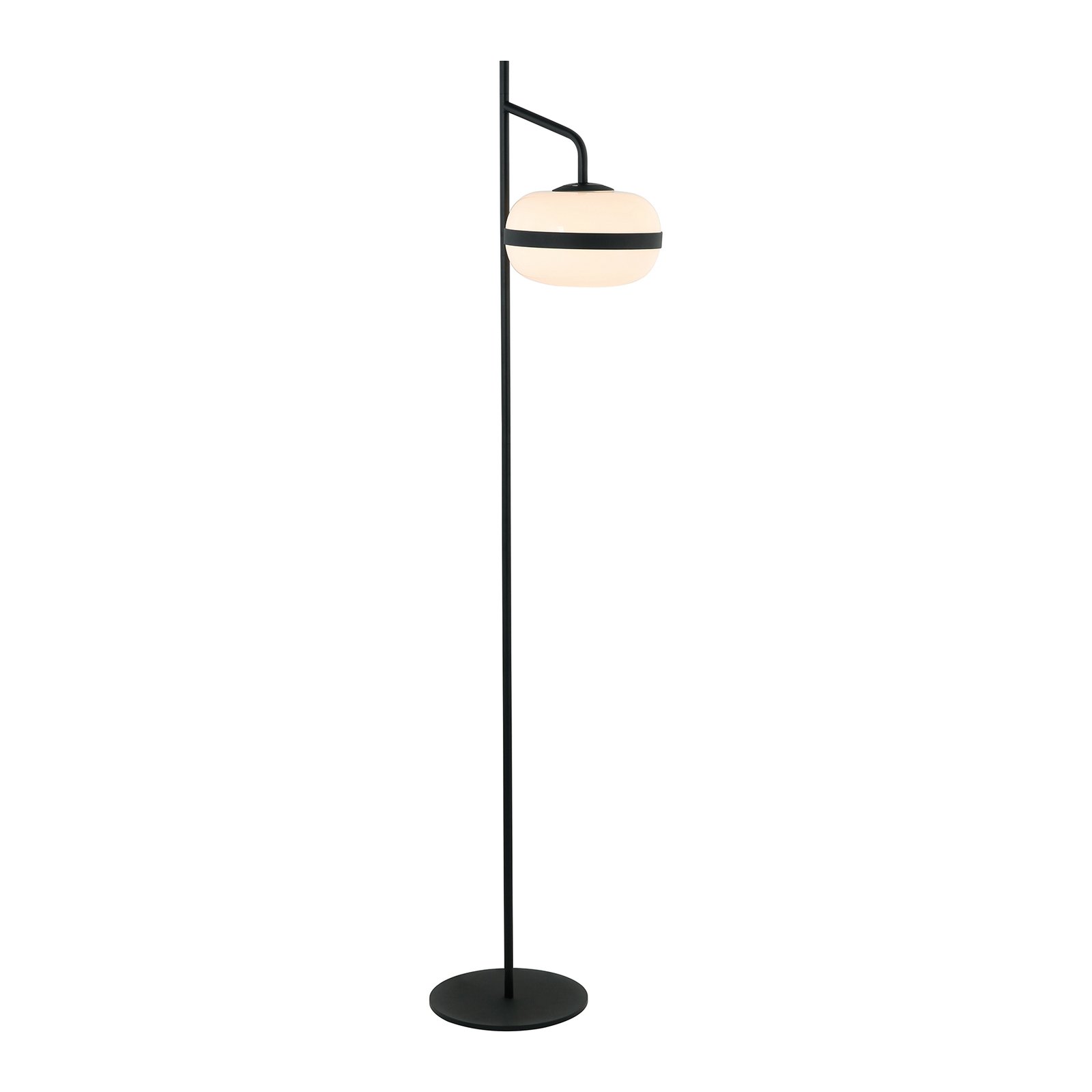 Palma floor lamp with glass shade