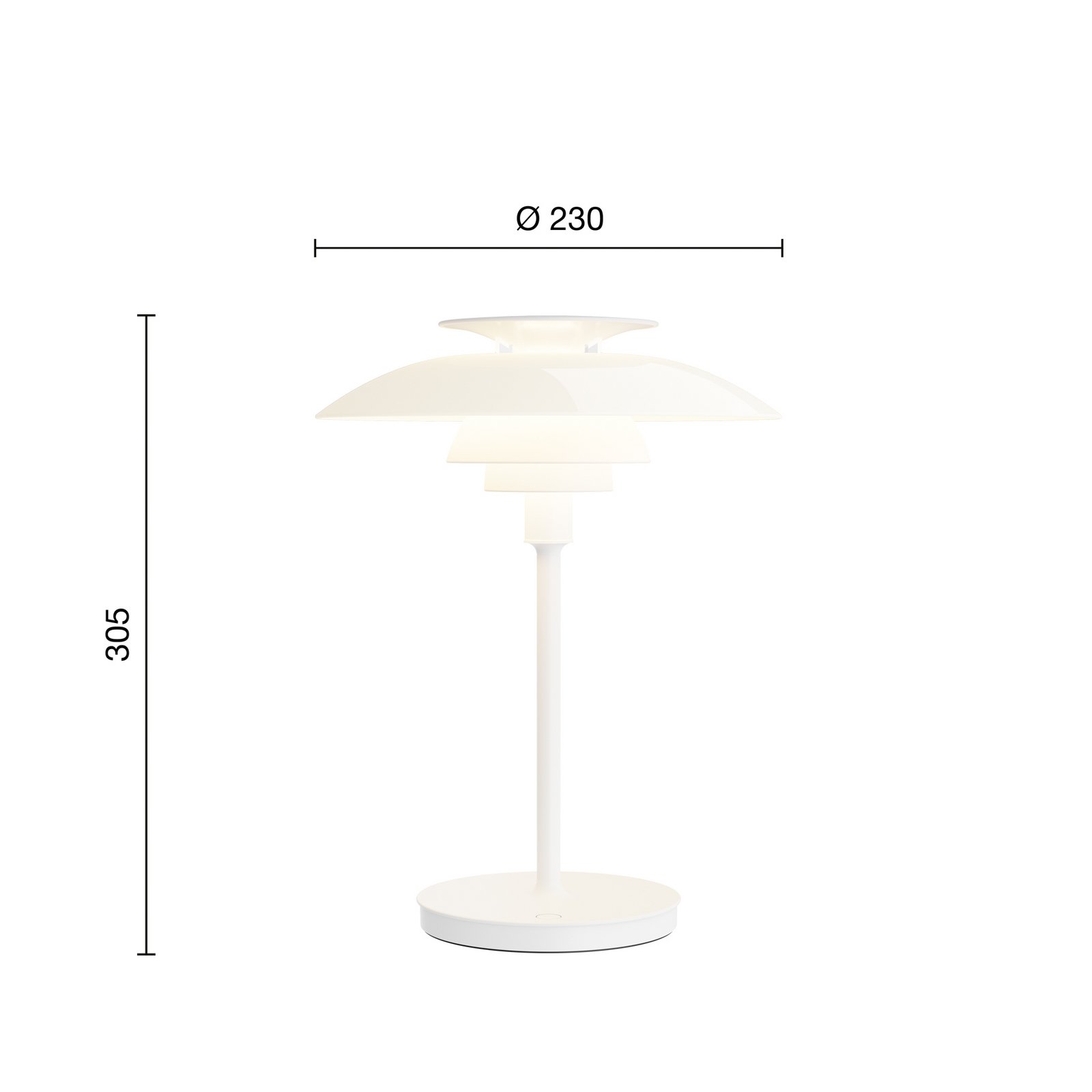 PH80 PORTABLE Akumulátorová stolní lampa, opálově bílá, IP44 - Louis Poulsen