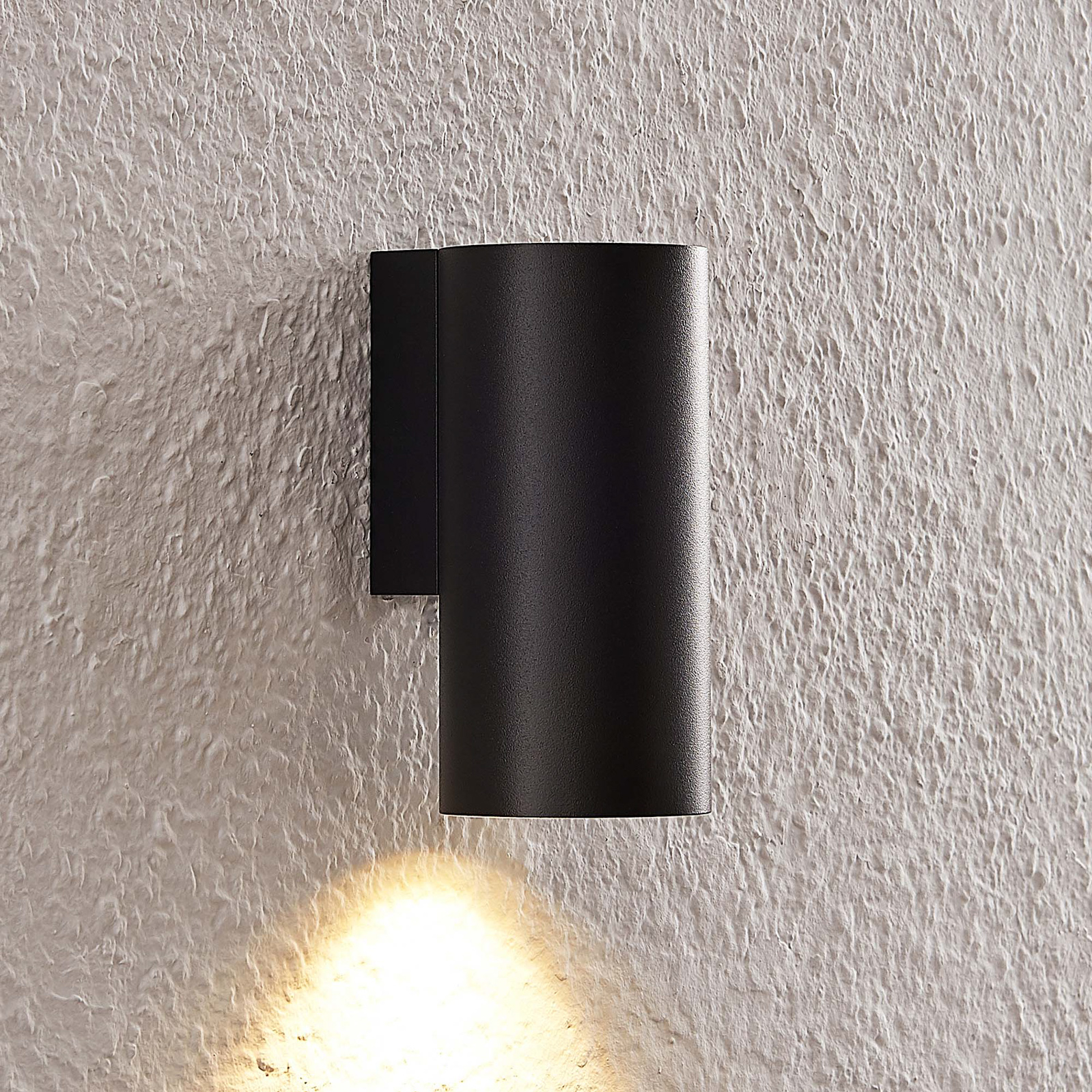Arcchio Dilana wall light, round, 1-bulb, black, for Hallway, aluminium, GU10, 8 W, energy efficiency: A+, W: 6 cm, H: 12.5 cm