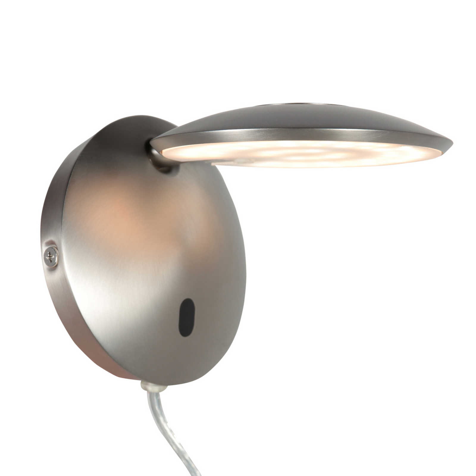 LED wandlamp Zenith 2, staalkleurig, CCT, metaal, stekker