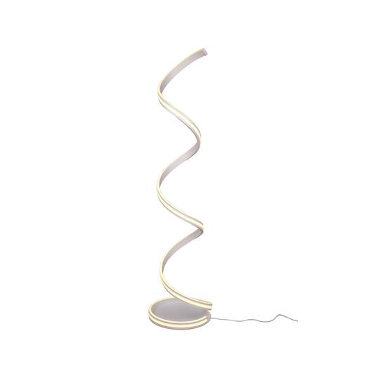 Lindby Salloa spiral floor lamp, dimmer CCT, white Lights.ie