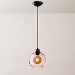 Lámpara colgante Benek, rosa, cristal, Ø 20 cm, E27