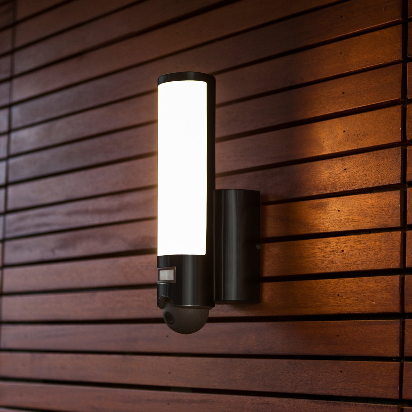 Elara LED outdoor wall light black camera