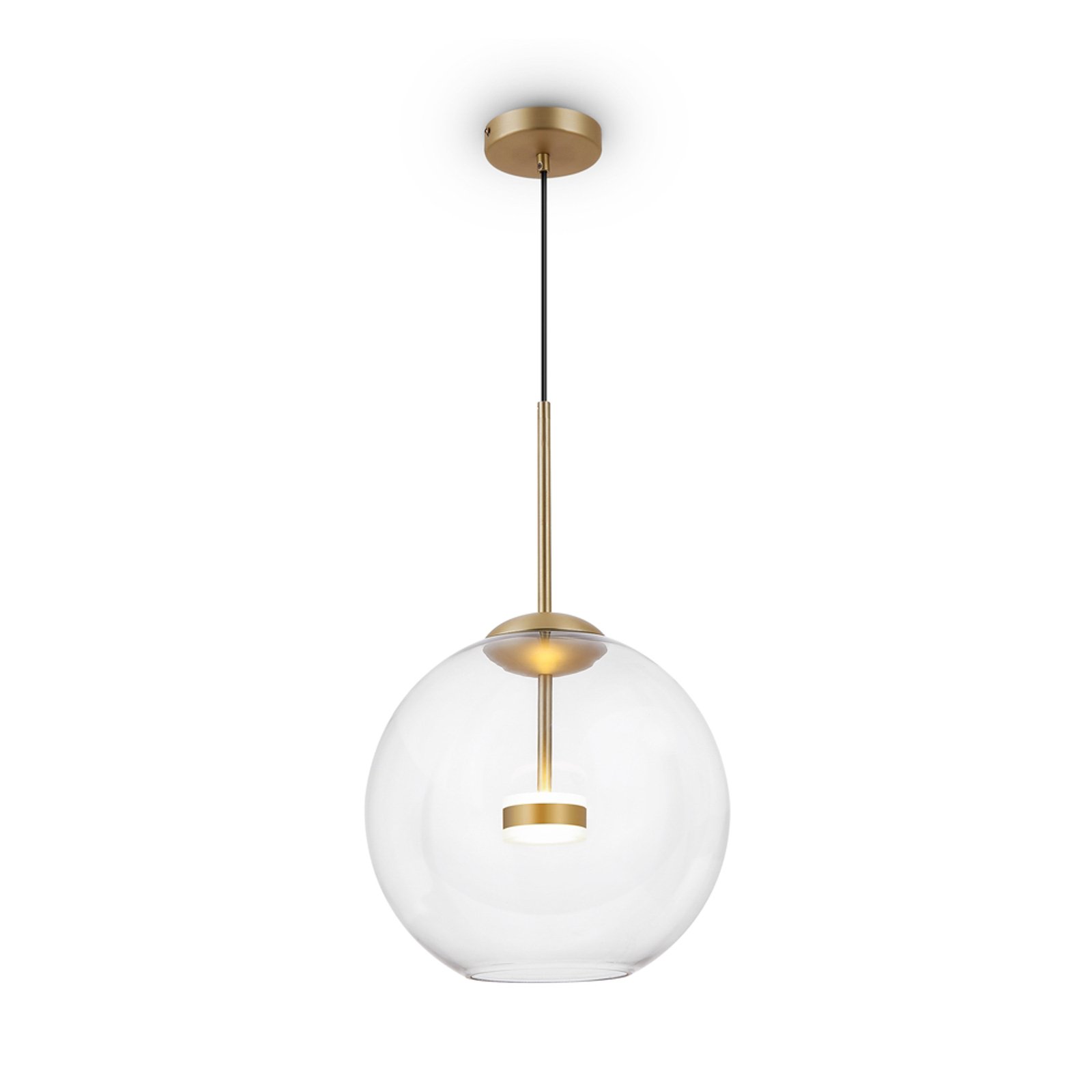 Maytoni suspension LED Cometa, doré, verre, Ø 35 cm