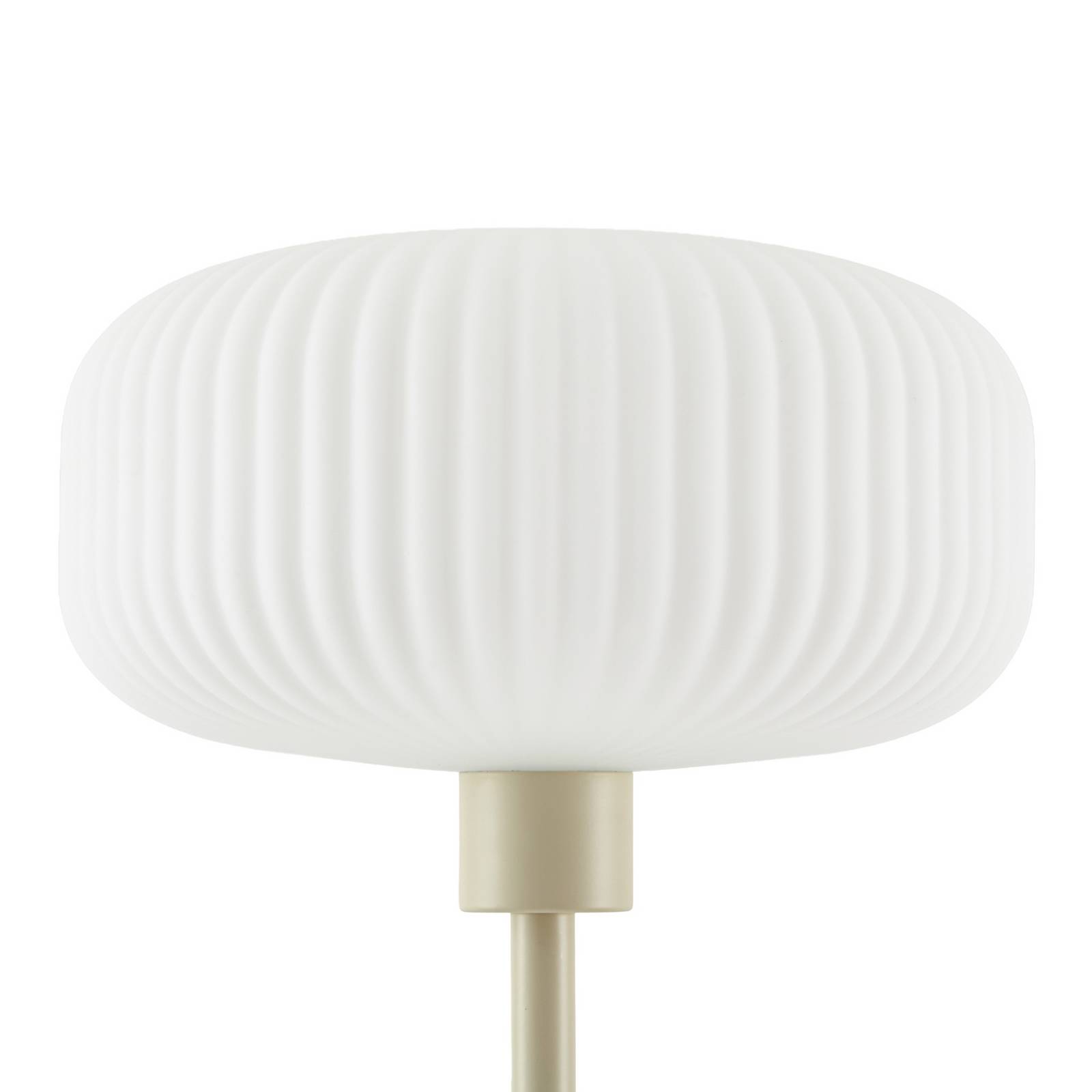 Lampa stojąca Lindby Ingrid, beżowo-biała, 175 cm, lampka do czytania