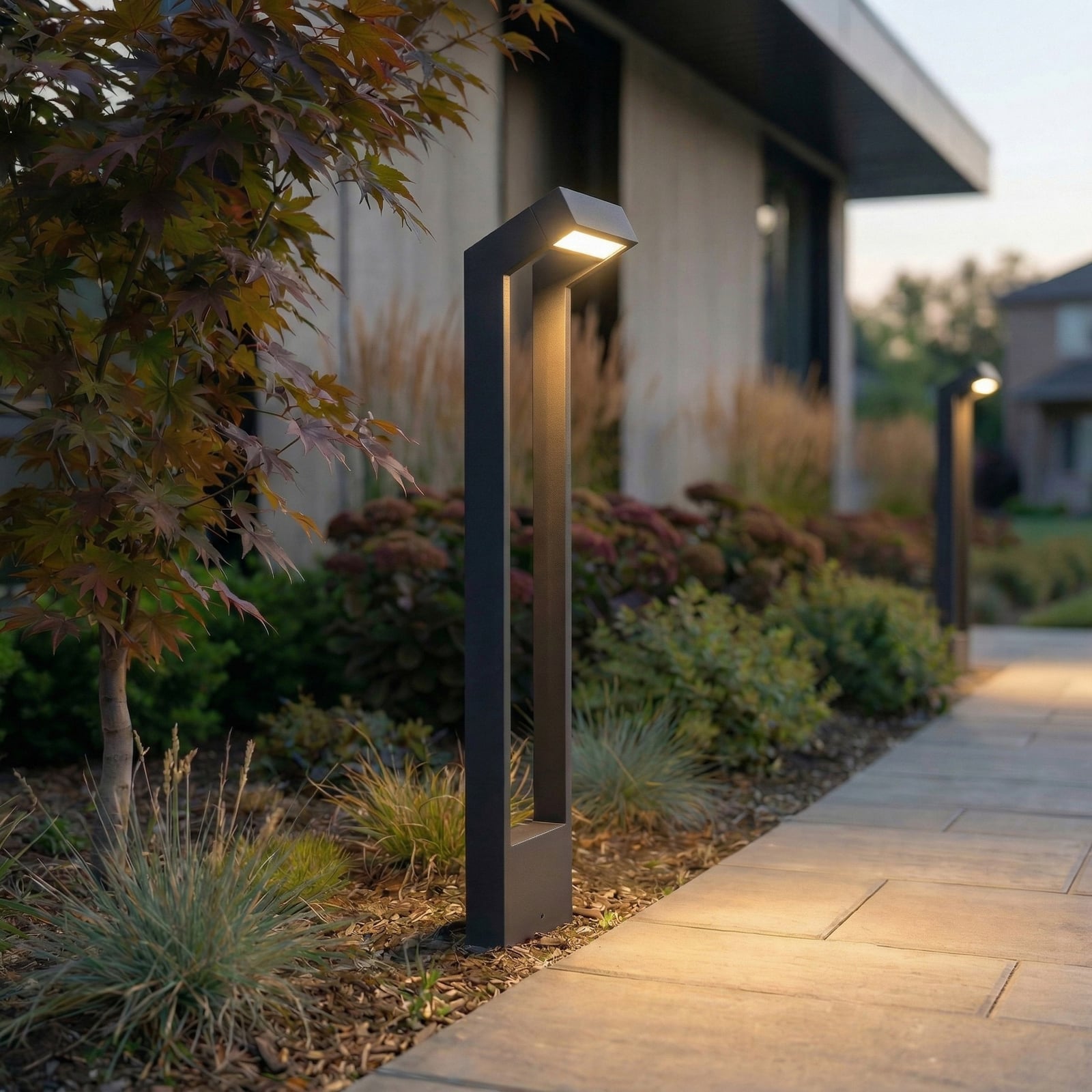 LED osvětlení cesty Kovato, výška 95 cm, tmavě šedé, IP65 – Arcchio